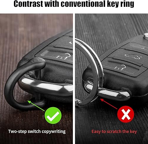 Miniatura 5 de TISUR Anillos en D con grillete de tornillo, llaveros en forma de U, herramientas para llaves de coche, bolso de cuero para manualidades, hebilla de