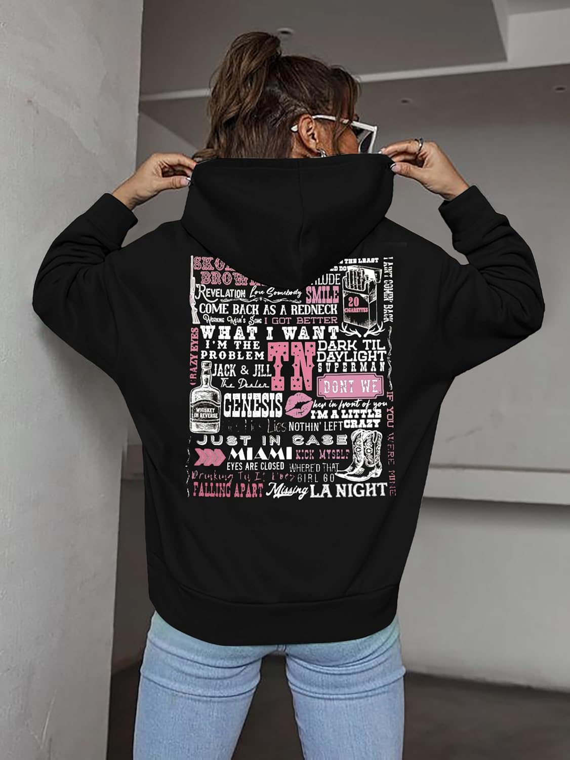 BANGELY Western Hoodie Women Rodeo Cow Skull Graphic Shirt Country Concert Vintage Sweatshirt Cowboy Long Sleeve Pullover - Image 4