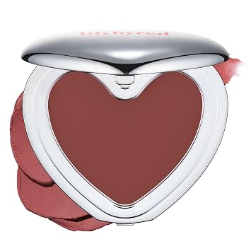 lilybyred Luv Beam Cheek Mousse | Heart-Shaped Korean Cream Blush, Airy Soft-Matte Texture, Soft-Focus & Pore-Blurring Finish, Seamless Buildable, Natural Flush, 0.13 oz. 06 Pomegranate Mousse
