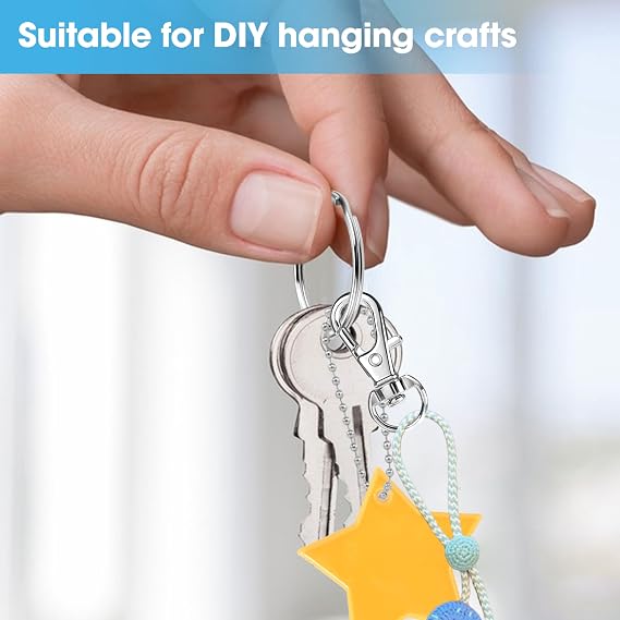 60 Pcs Keyring Making Kit 30Pcs Key Rings and 30Pcs Lobster Clasps Stainless Steel Metal Keychain Clip with Plastic Box for Jewellery Making DIY Craft