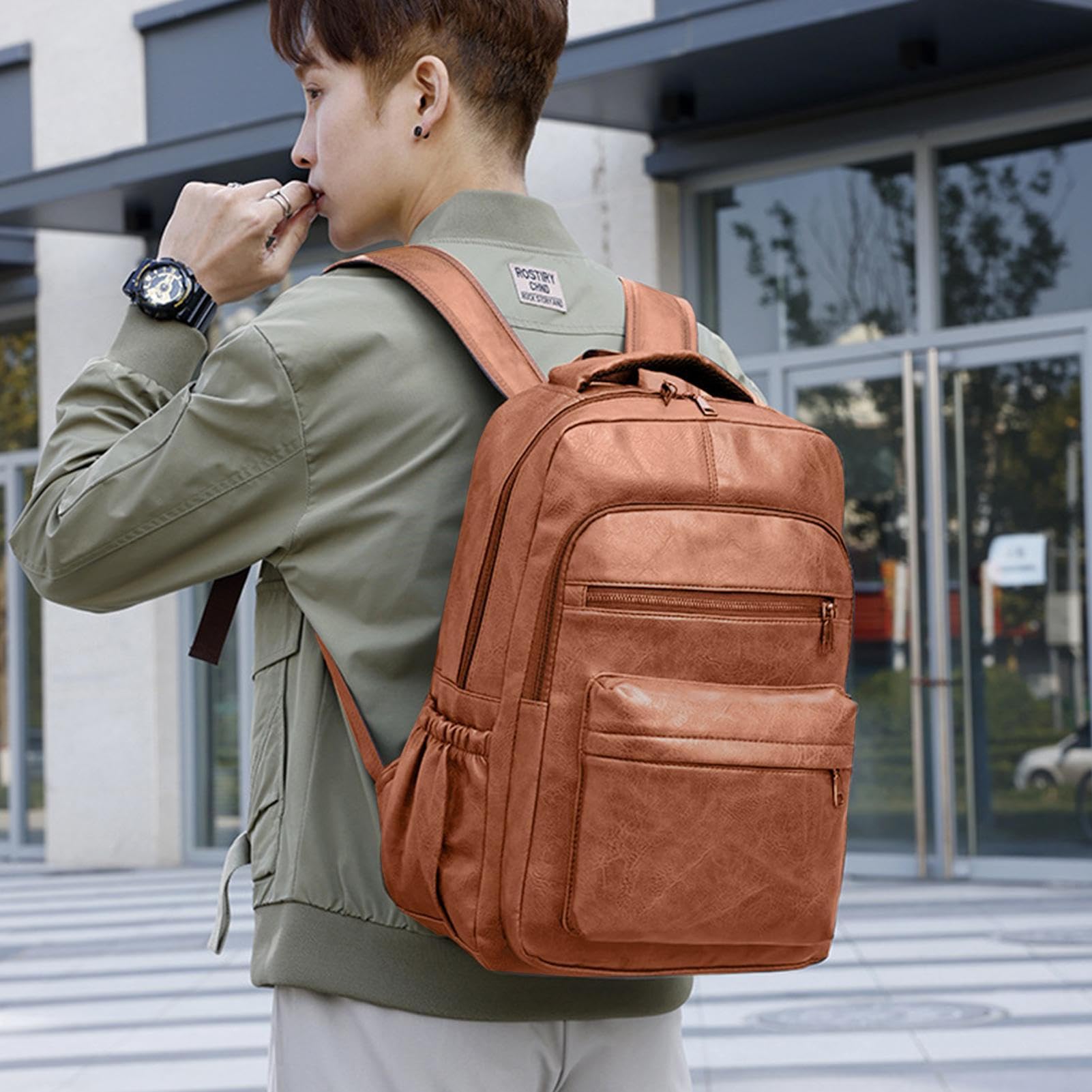 Sac à Dos En Cuir Rustique Fait Main - Grand Format, Style Vintage - Neuf Sans étiquettes