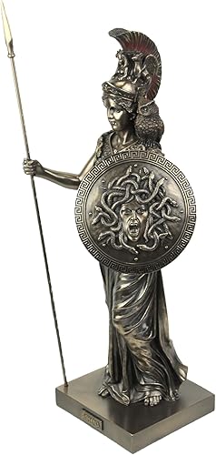 Miniatura 2 de Veronese Design Escultura griega de Atenea de la diosa griega de 21 1/8 pulgadas de alto, estatua de resina de bronce fundido en frío, decoración