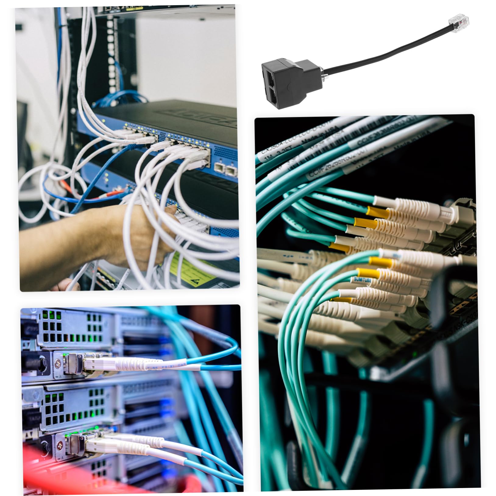 BELLIFFY 2Pcs Telephone Splitter Adapter Detachable Phone Cable Connector Versatile Telephone Accessories for Flexible Connectivity and Reliable Communication