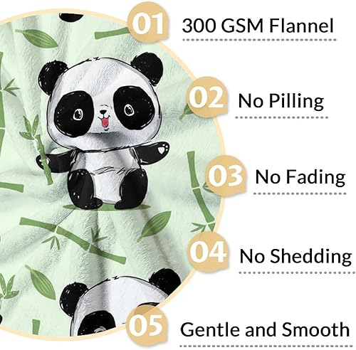 Miniatura 77 de Manta de panda personalizada con nombre, 30 x 40 pulgadas, bonita manta para niños, mantas de felpa suave colorida para sofá, oficina