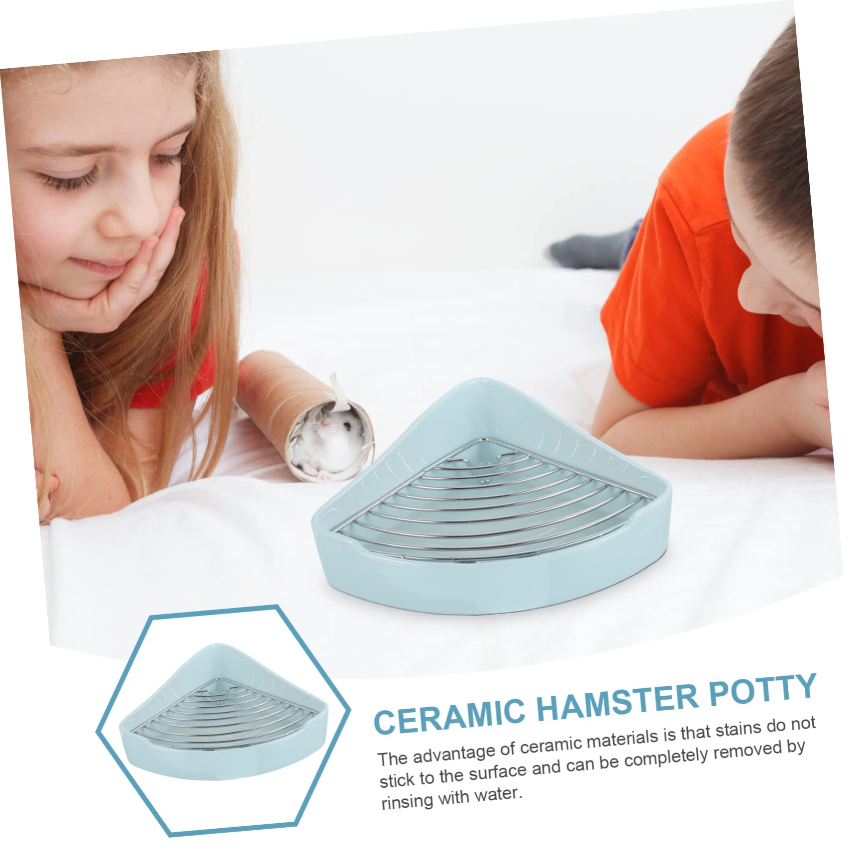 Toilette in Ceramica per Piccoli Animali Domestici Lettiera per Porcellini Dindia Lettiera per Criceti Cassetta Igienica Coniglietto Lettiera per Topi Gerbillo Porcellino D'india