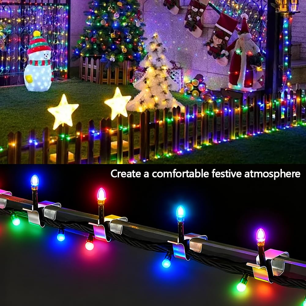 Ganci Per Luci Natale Ganci In Acciaio Inox Per Luci Natalizie – Confezione Da 20, Per Esterni/Interni, Facili Da Installare Attacchi Per Luci LED Esterne