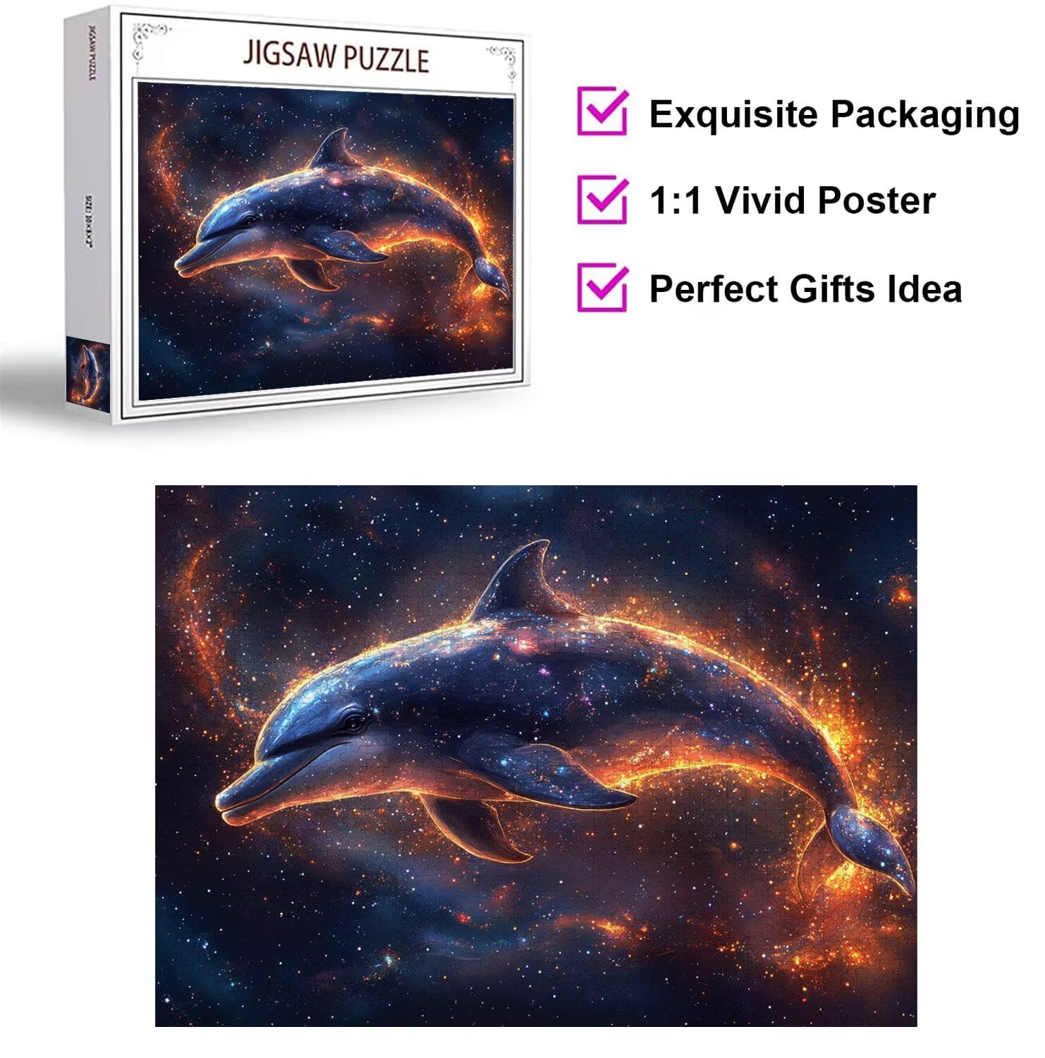Puzzle 4000 sztuk 141 x 87 cm, puzzle dla dorosłych gwiazdy delfiny, n-787