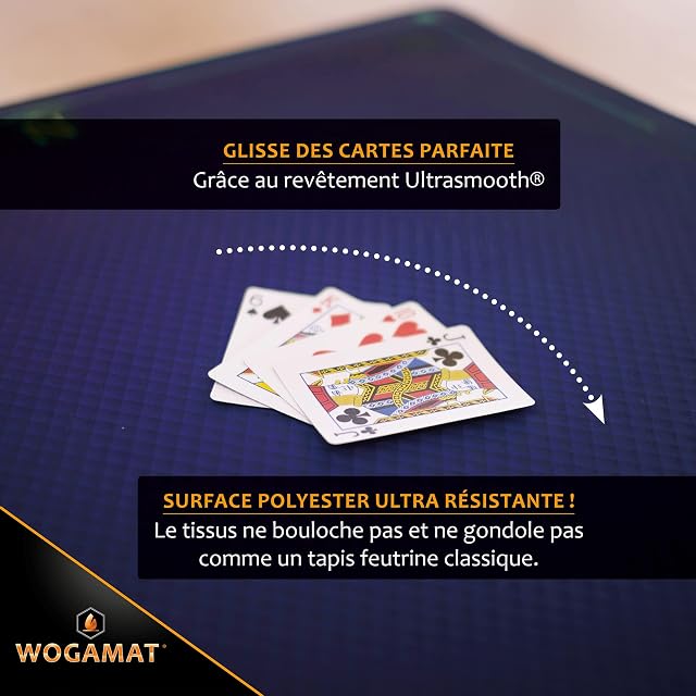 Foto 4 de 6 de WOGAMAT Officiel - Alfombra de Juego de Cartas de Lujo Azul para Tarot póker, contra, Esquina 60 x 60 cm…