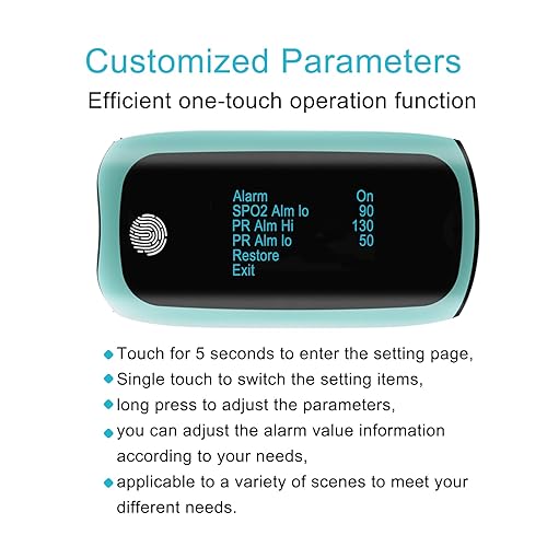 Miniatura 4 de Oxímetro de pulso con punta de dedo, oxímetro de pulso recargable, oxímetro de pulso con recargable, monitor de saturación de oxígeno en sangre en