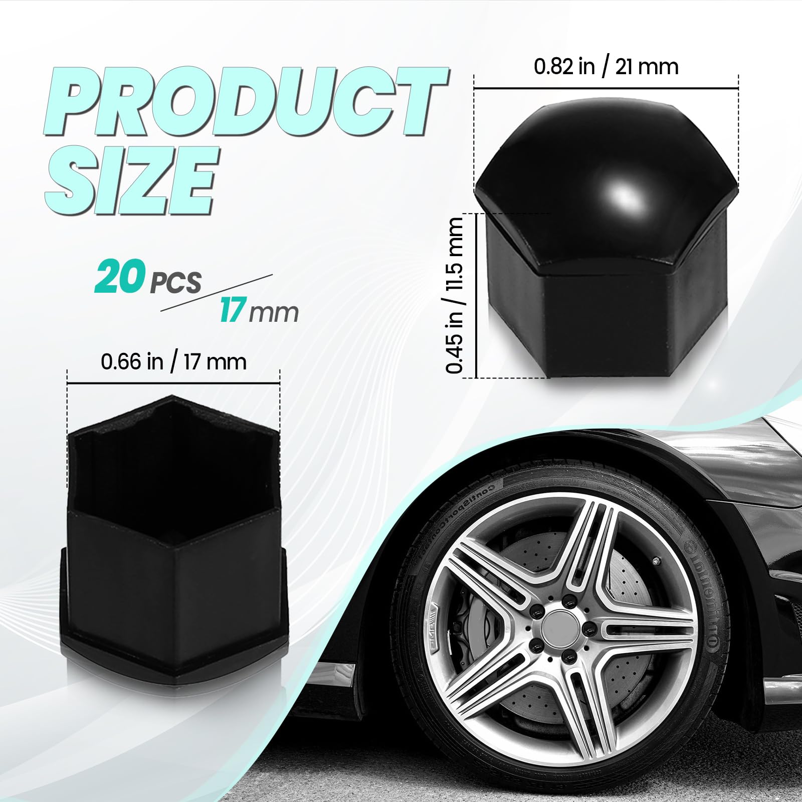 Tapones Para Tuercas De Rueda De Coche - 17/19/21 Mm, Con Herramienta De Extracción, Protección Anticorrosión