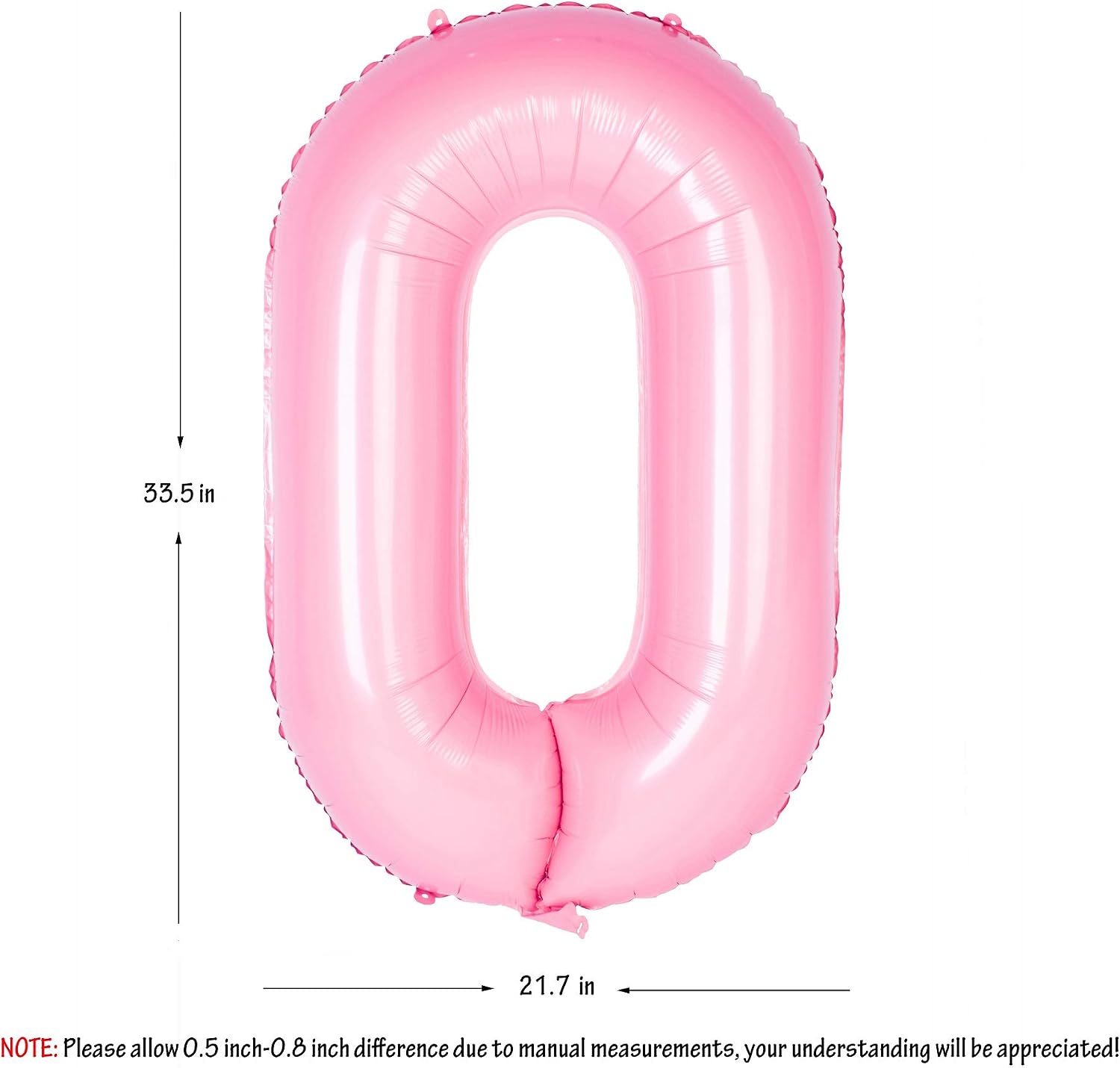Pink 0 Balloons 40 Inch Tiffany Pink Large Numbers 0 to 9 Birthday Party Decorations Helium Foil Mylar Big Number Balloon Digital 0 - Image 4