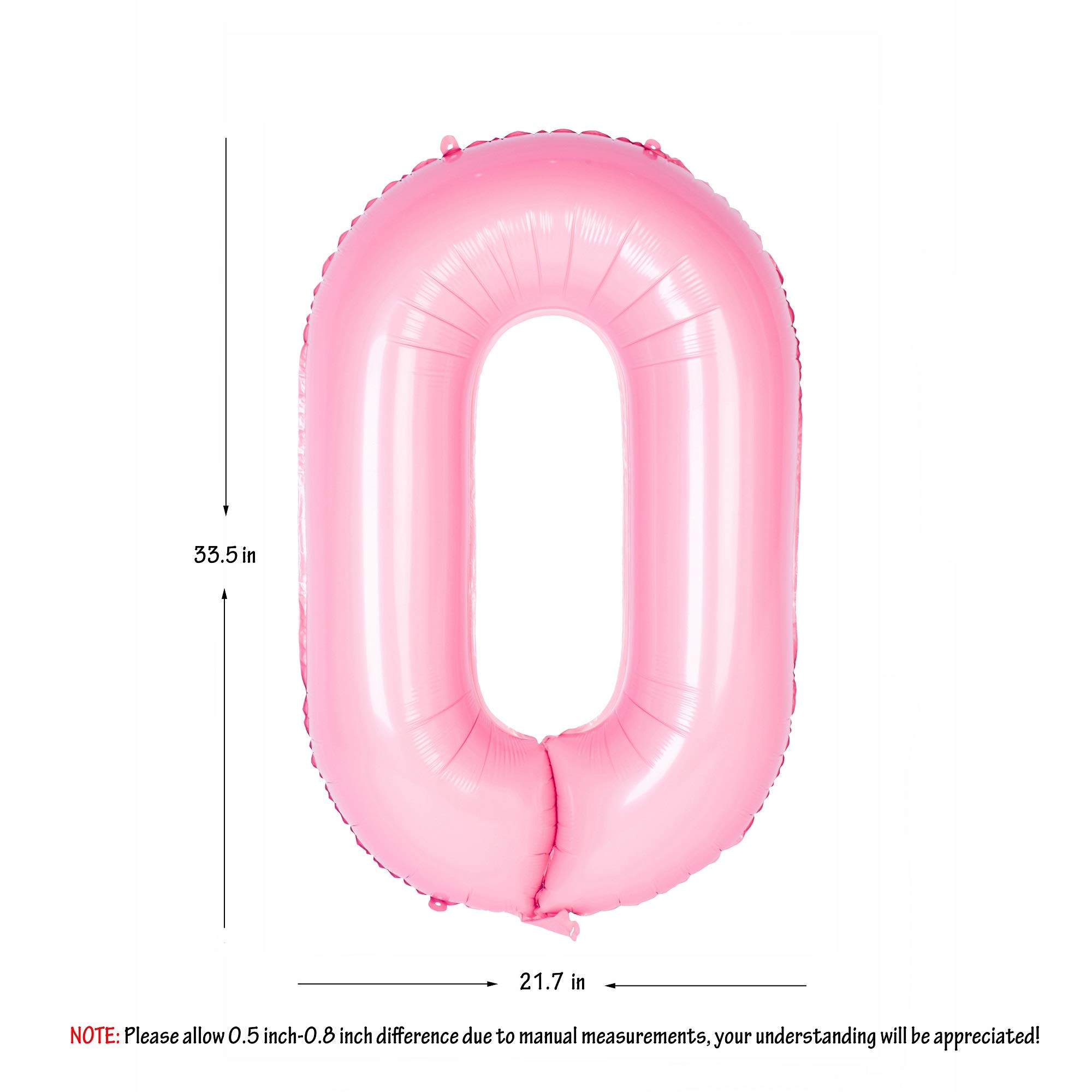 Red 0 balloon 40 Inch Giant Helium Foil Number 0 to 9 Red Balloon Birthday Wedding Party Digital Decorations (Number 0) — view 122