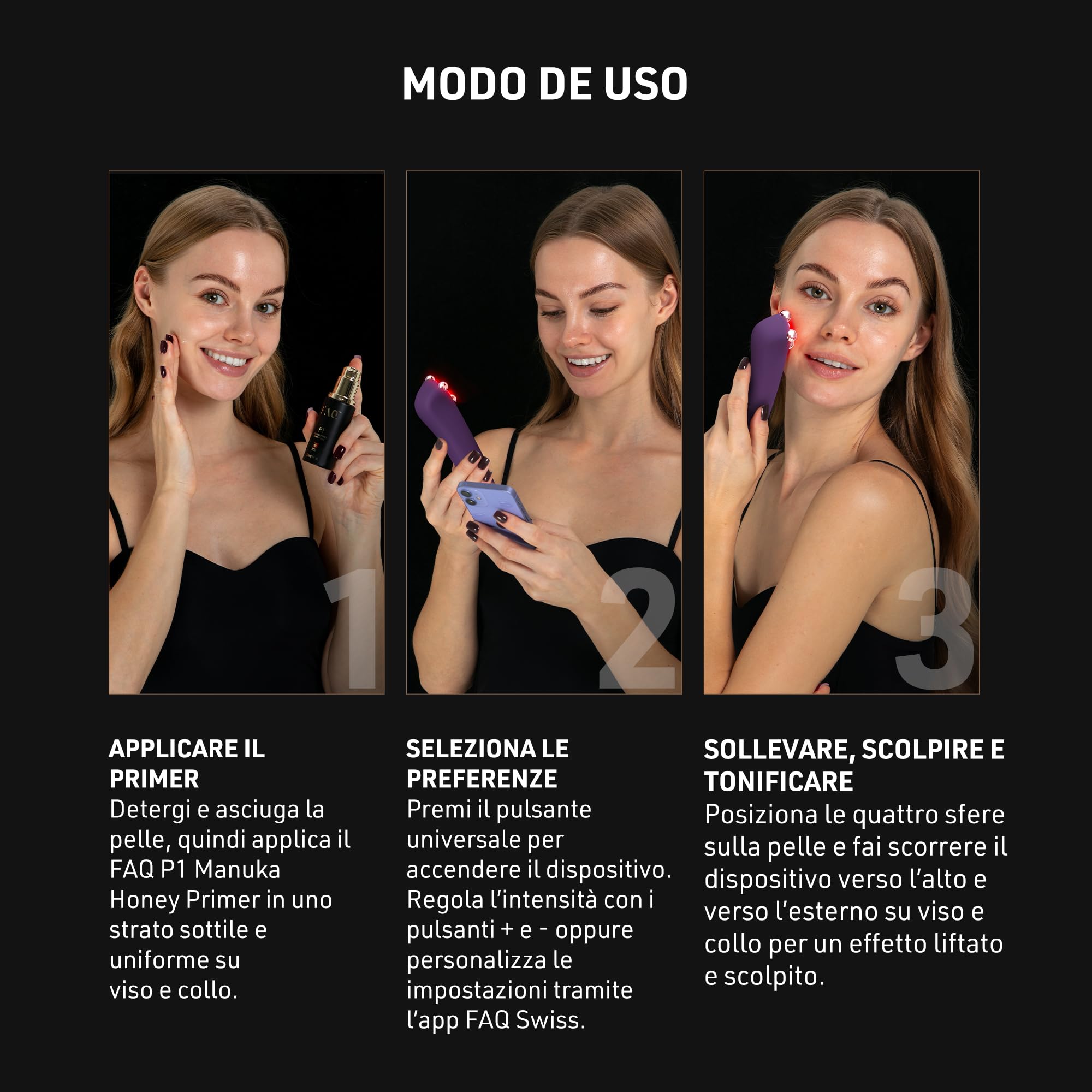 FAQ 401 Dispositivo Lifting Viso A Microcorrente - LED Blu E Rosso | Dispositivo A Microcorrente, Massaggiatore Viso, Lifting, LED Rosso E Blu, Drenaggio Linfatico, Tonificazione, Con IA