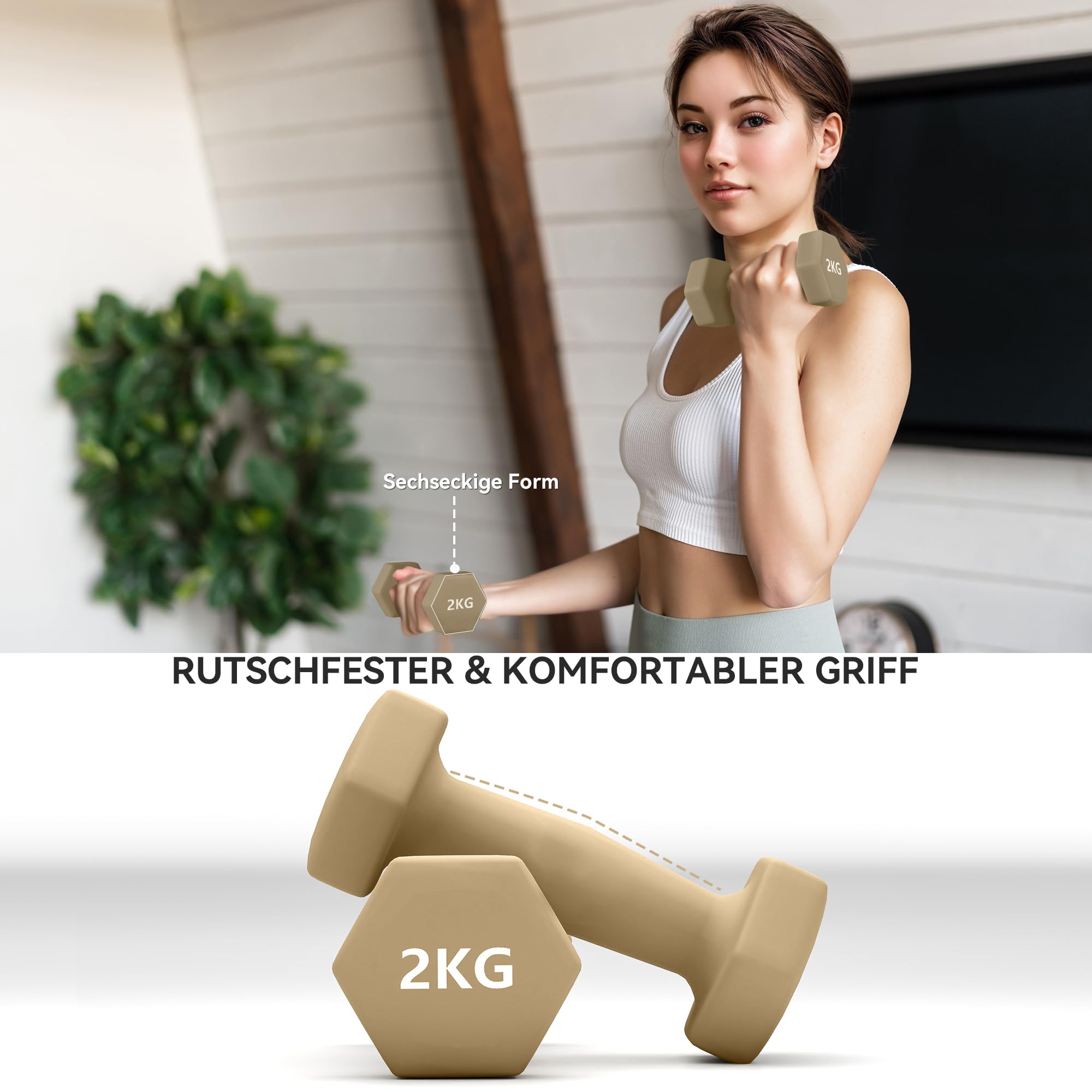 SPORTNOW Hantelset, 6er Set Hanteln mit Gewichten, Kurzhantelset aus Stahl, 1kg, 2kg Kurzhanteln für Männer und Frauen, Dumbbell Set für Zuhause, Fitnessstudio, Krafttraining