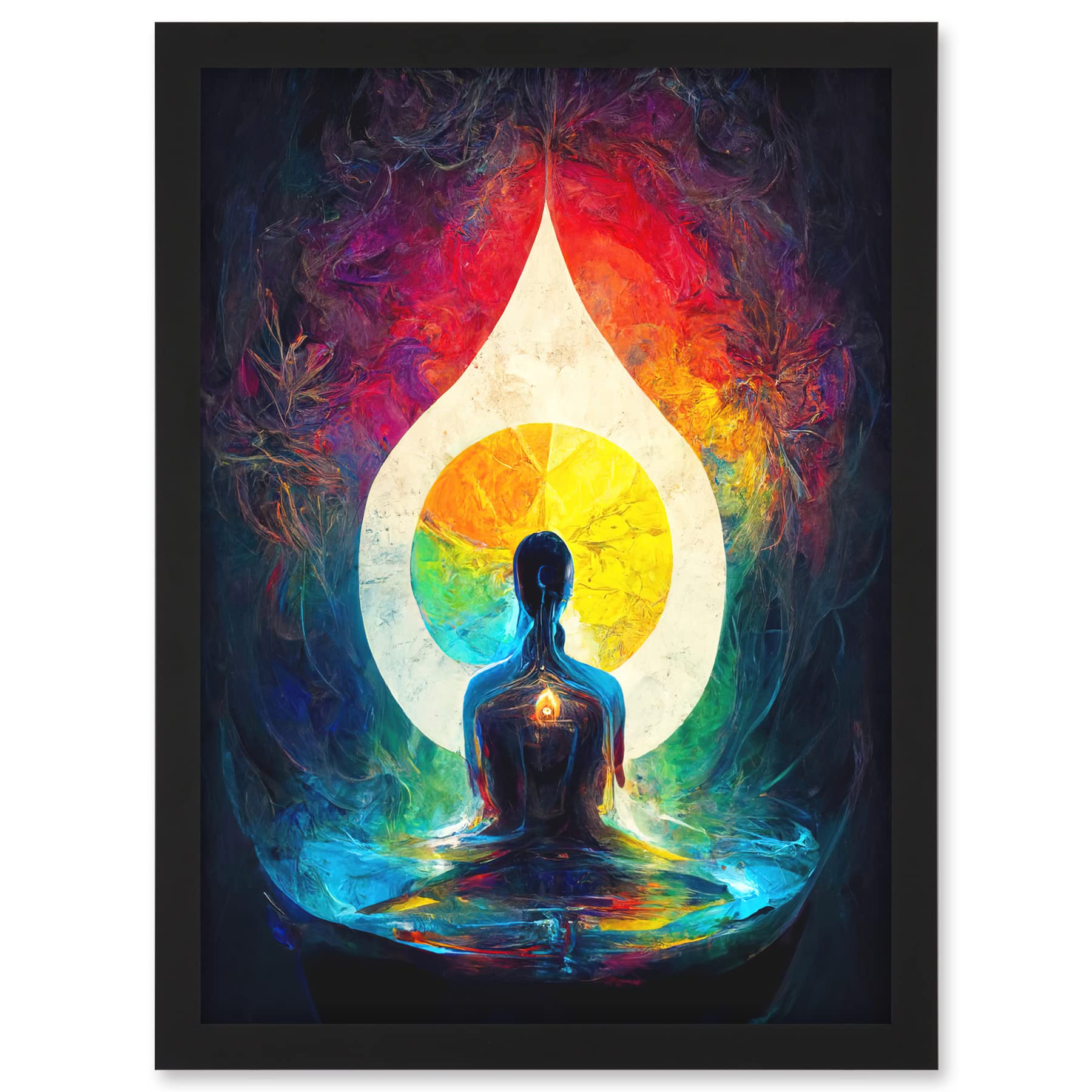 Doppelganger33 LTD 7 Chakra Meditation Energy Rainbow Relaxation Artwork Framed A3 Wall Art Print