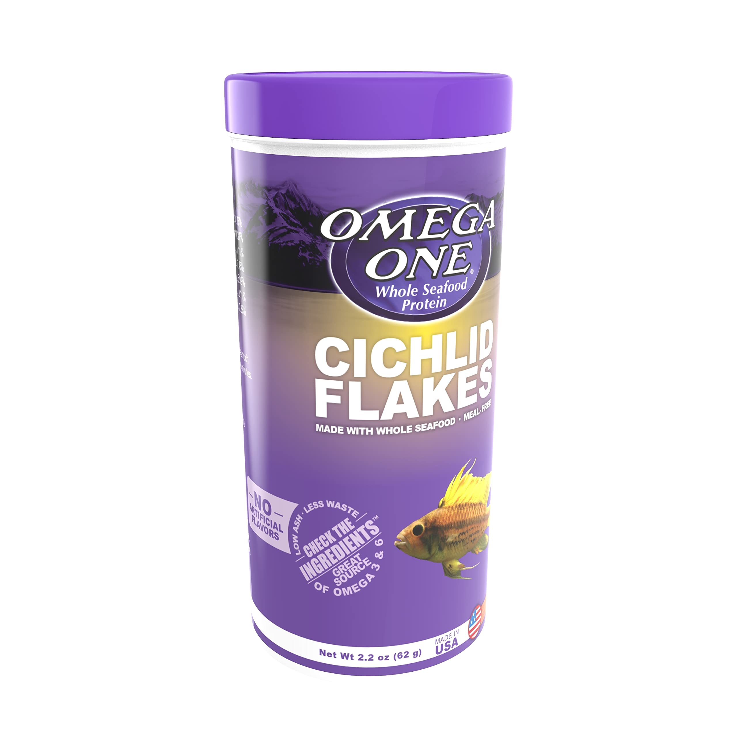 Nourriture aquarium Cichlidae flocons Omega One éclat couleurs