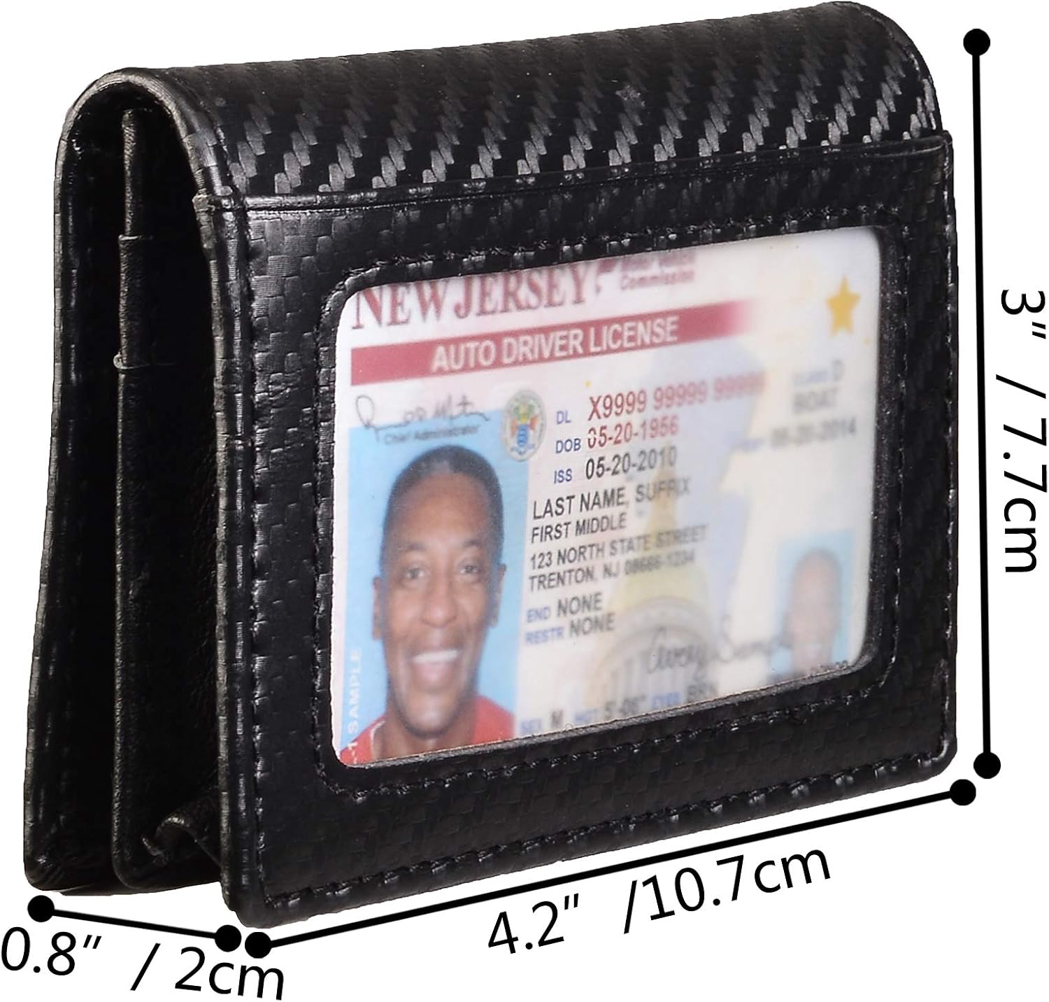 Easyoulife RFID Genuine Leather Bifold ID/Business Credit Card Case Holder for Men Slim Front Pocket Wallet Button