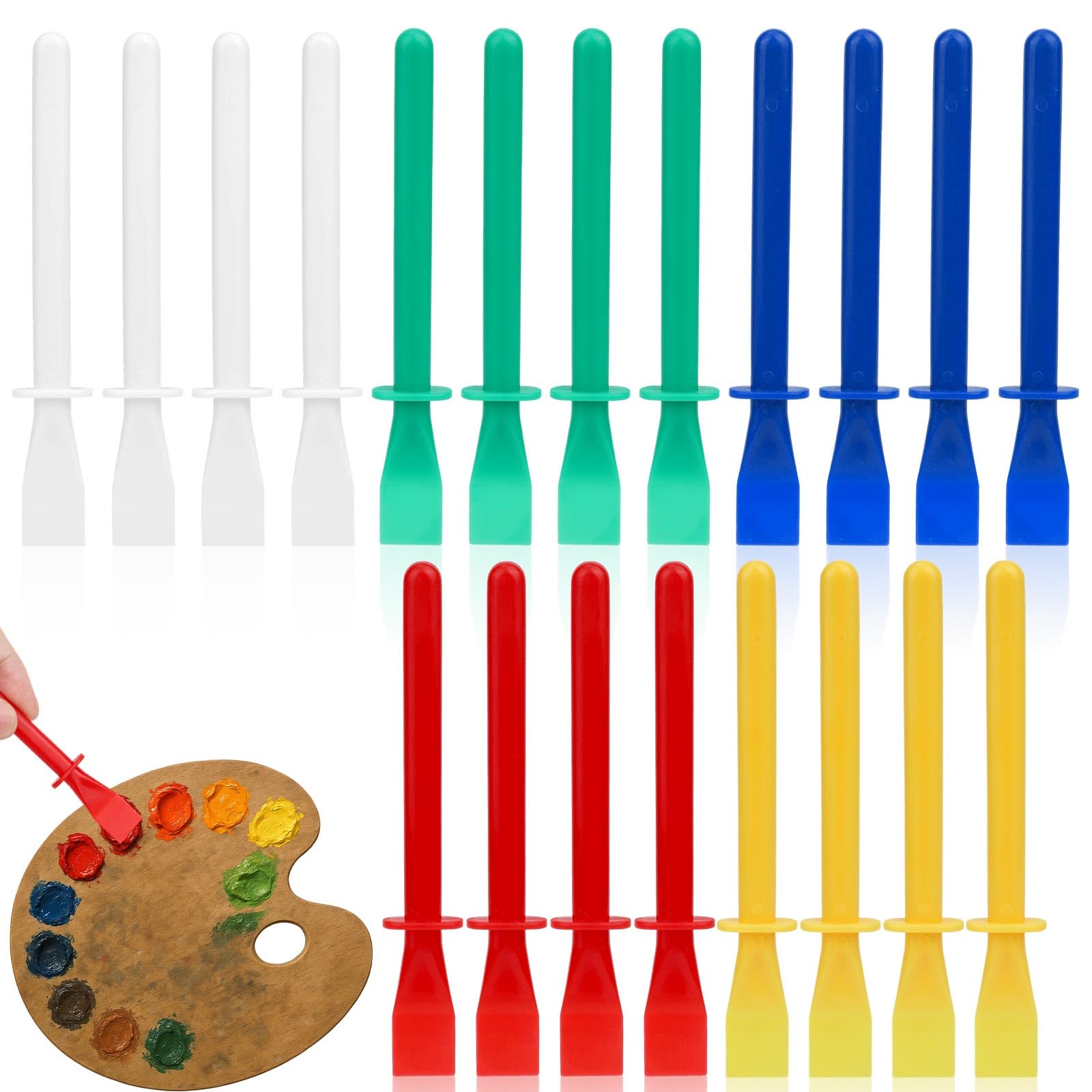 Set di 20 Applicatori Colla, 5 Pennelli e Spatole per Colla in Plastica Colorati per Progetti Fai Da Te di Carta Legno e Lavorazione del Legno