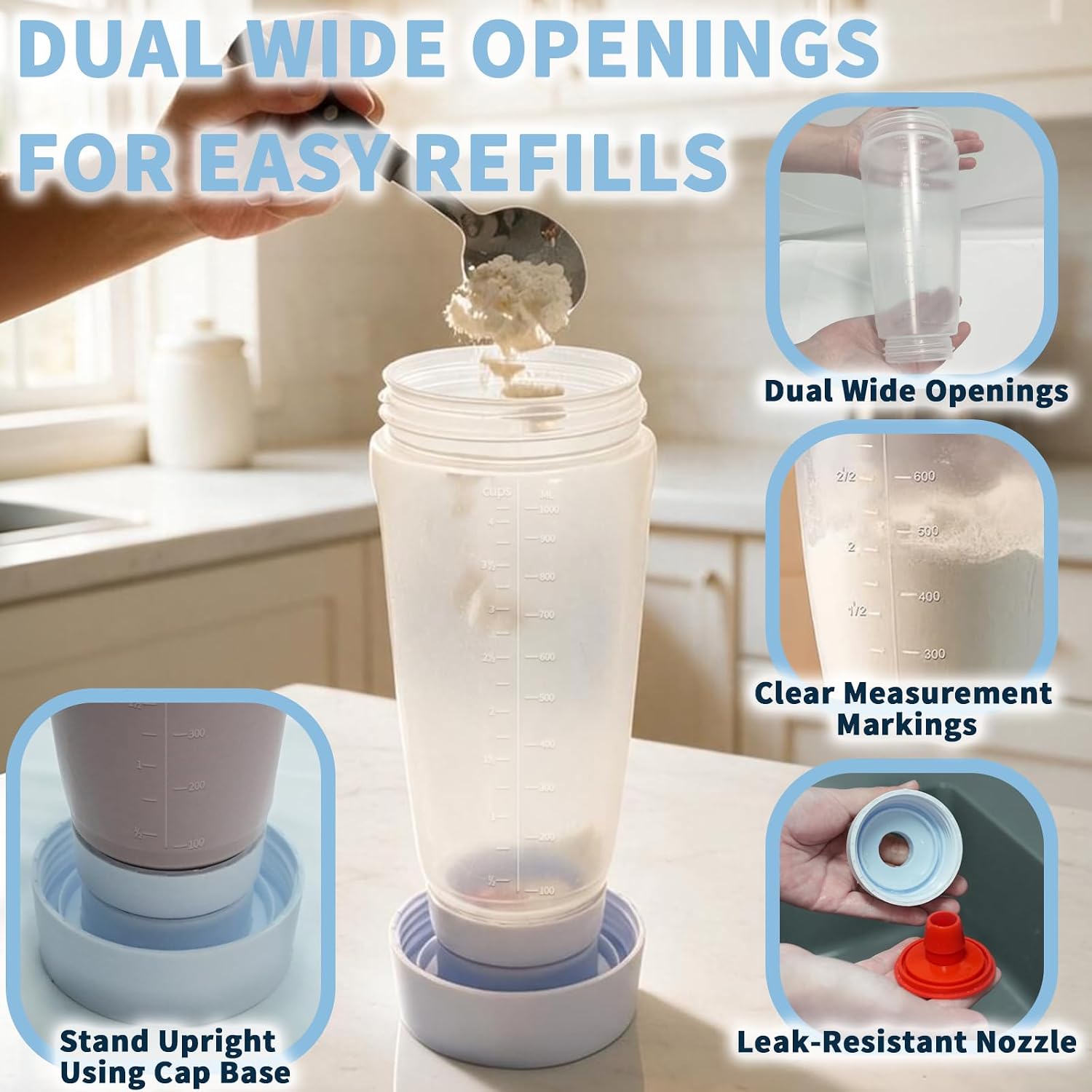 2 Pancake Batter Dispenser with BlenderBall&Silicone Spatula&Cleaning Brush