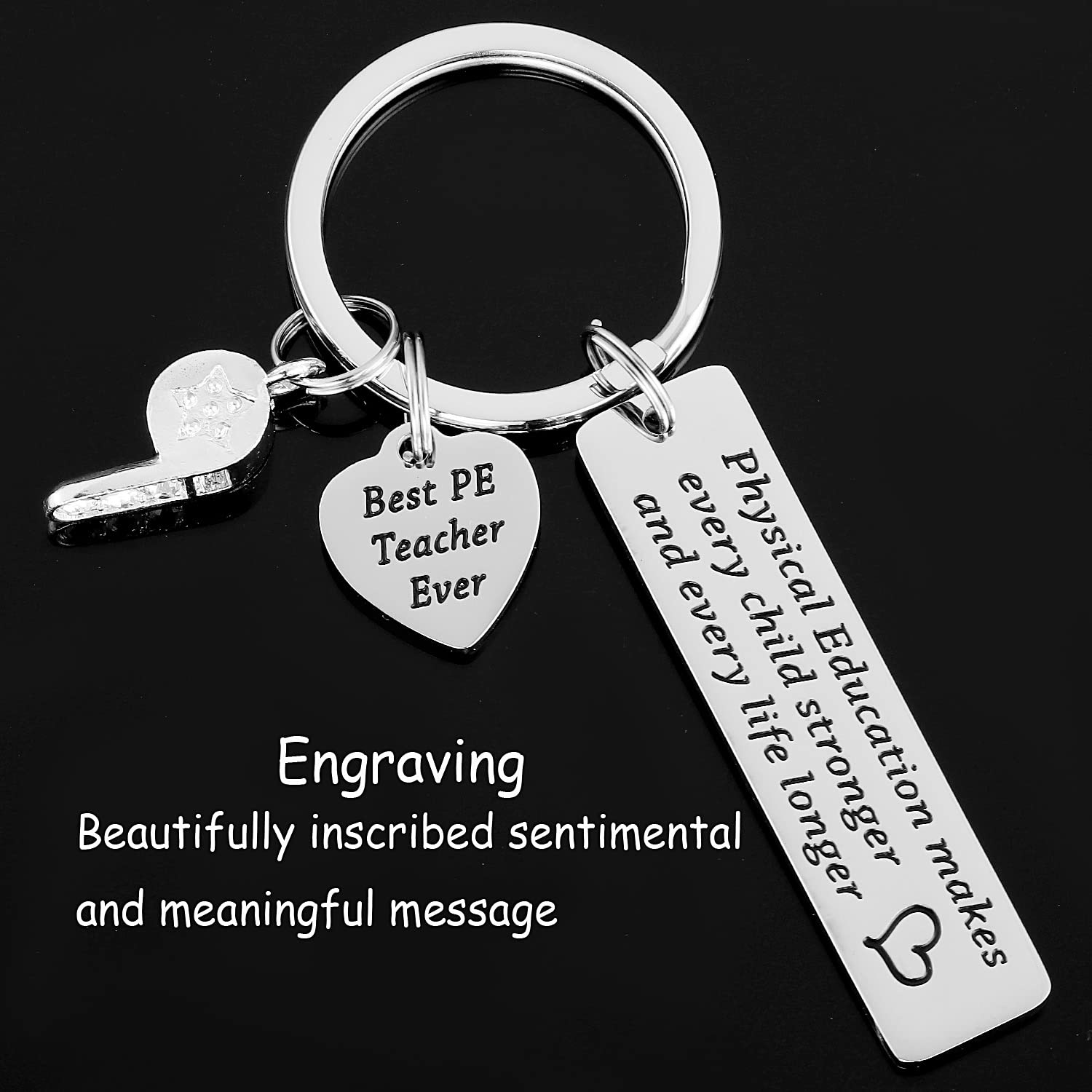 Ahaeth PE Teacher Gifts Keychain for Men and Women - Physical Education Professor Retirement Jewelry from Student - Gym Keychain