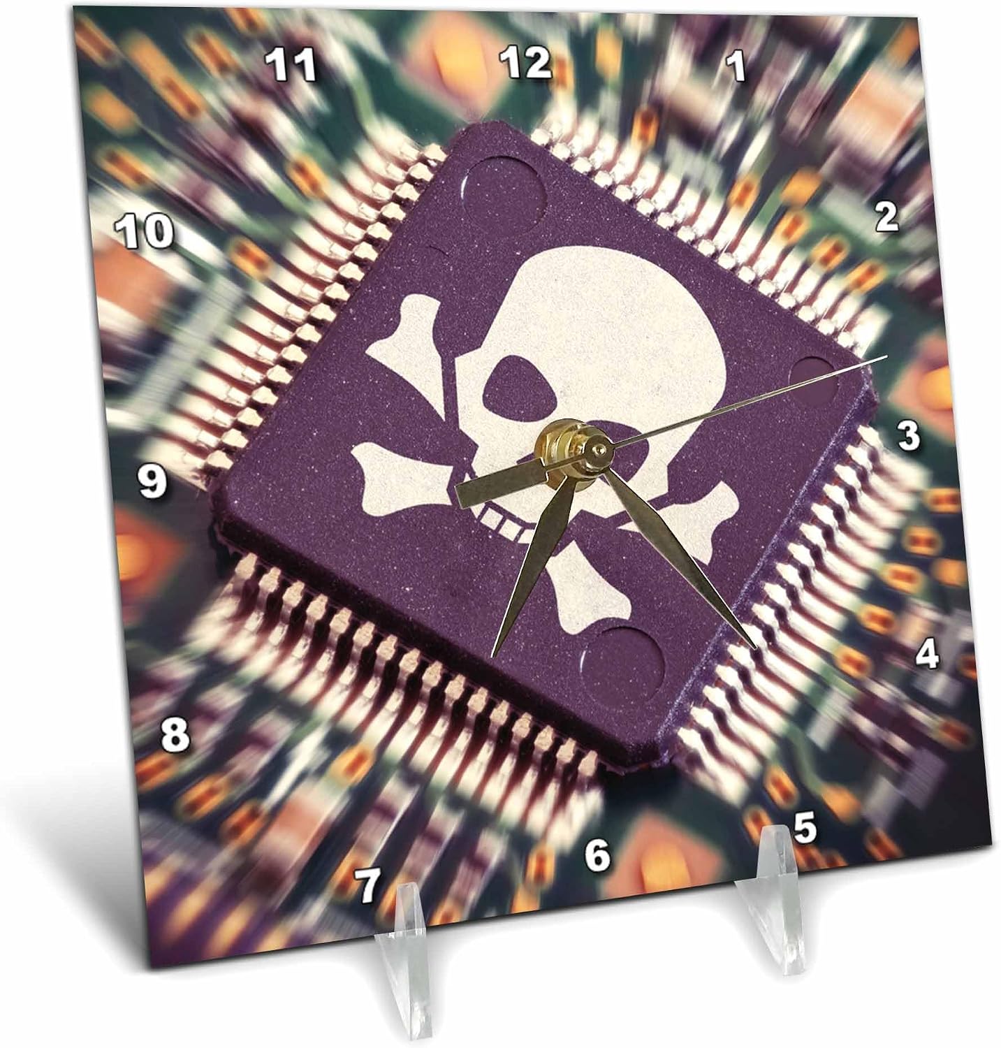 3dRose Hacked CPU on Motherboard Inside a Computer 6x6 Desk Clock