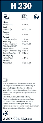 Miniatura 3 de BOSCH - Escobilla de limpiaparabrisas trasero H230; 9 pulgadas (individual)