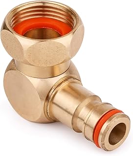 BFG Outdoor Tap Hose Connector for Hose Pipe, Brass Elbow 3/4" BSP Female Rotating Coupler 360°, Outside Tap Connector for Hose Pipe, Garden Hose Tap Connector, Brass Hose Connector for Outdoor Taps