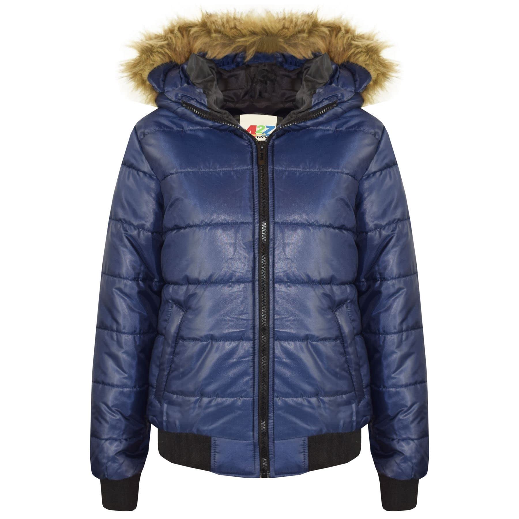 A2Z 4 Kids Niñas Maya Imitación Con Capucha Acolchado Burbuja Abrigos Descolorido Moda Elegante Escote Alto Burbuja Acolchado Cálido Grueso Abrigos Nuevo Edad 5-13 Años