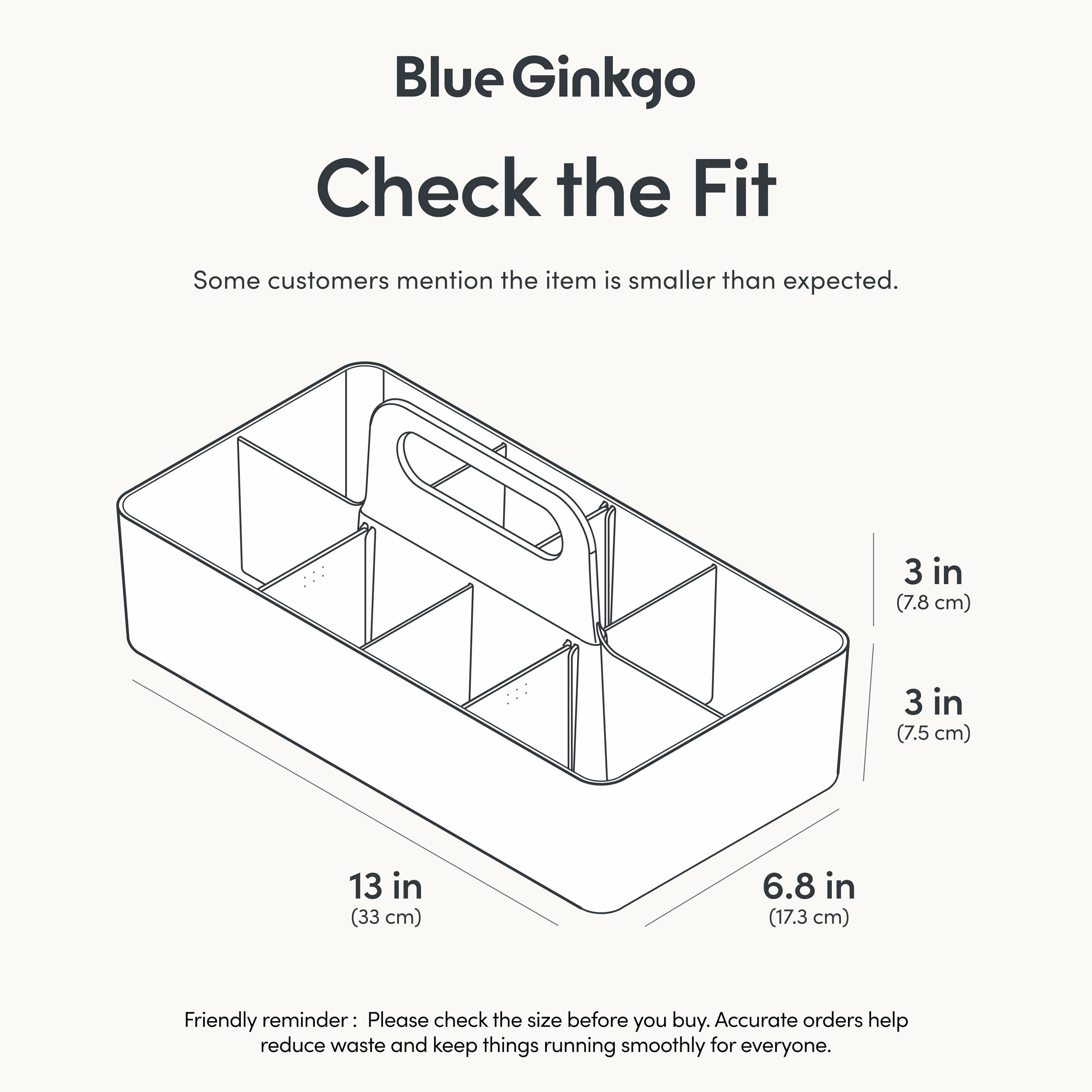 BLUE GINKGO Portaoggetti Multiuso - Caddy in Plastica Impilabile con Maniglia | per Artigianato, Scrivania, Organizzatori e Contenitori Artistici, Trucco (Lungo Rettangolo)