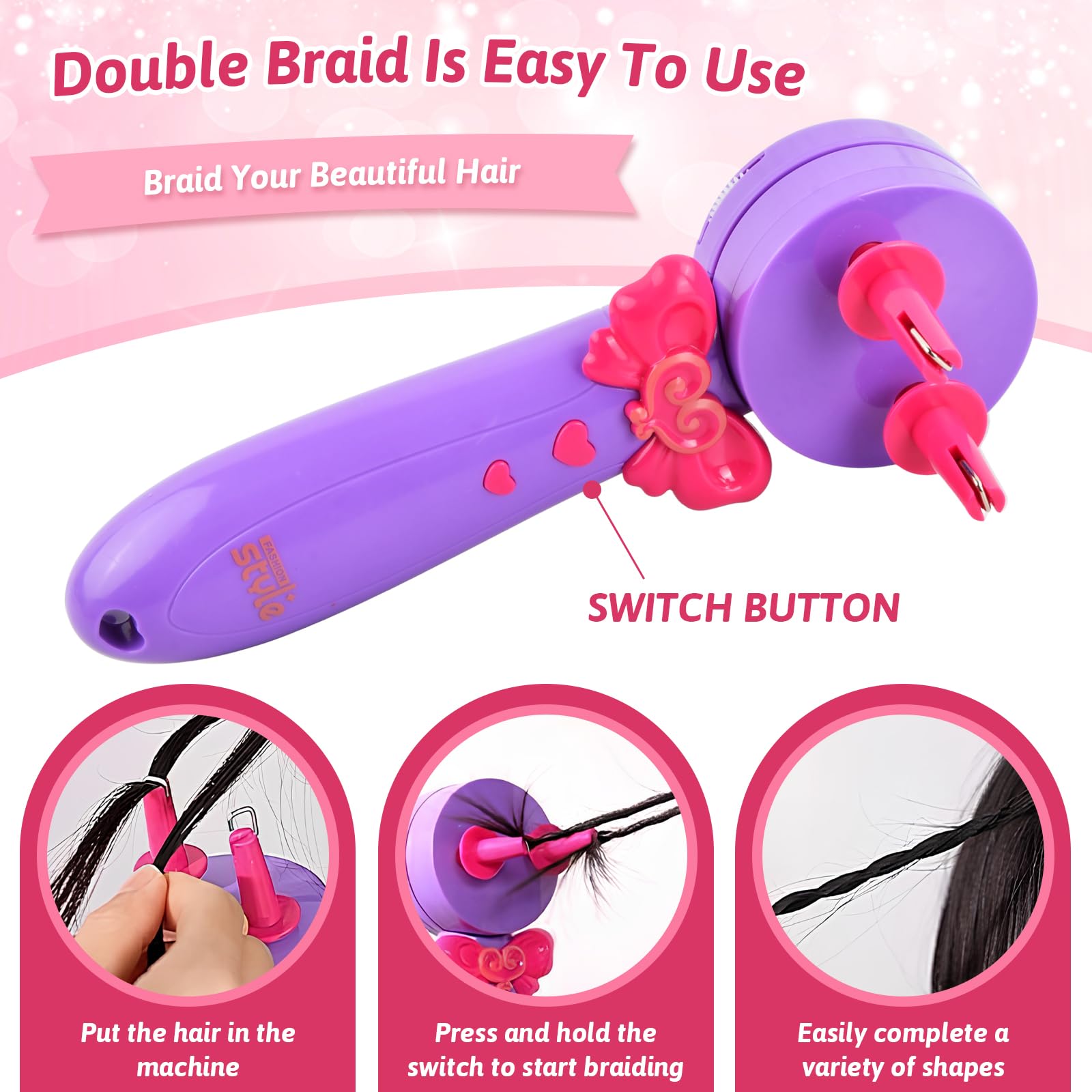 Trenzadora Automática de Cabello, Trenzador para Niñas, Máquina de Trenzado, Herramienta de Peinado DIY