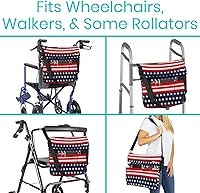 Vista 3 de Vive Bolsa XL para silla de ruedas, impermeable, resistente a los arañazos, doble costura, lavable a máquina, accesorio para adultos, personas