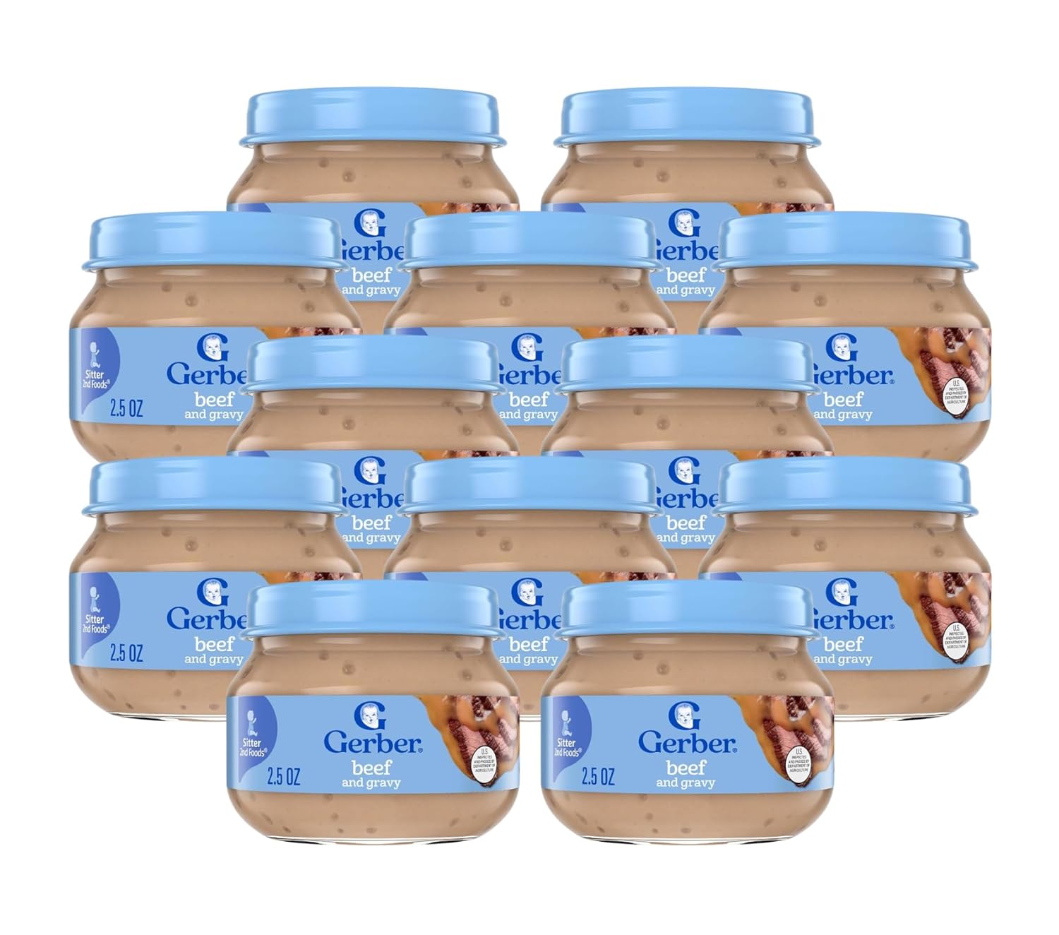 Gerber Mealtime for Baby 2nd Foods Baby Food Jar (2.5 Ounce (Pack of 12), Beef)