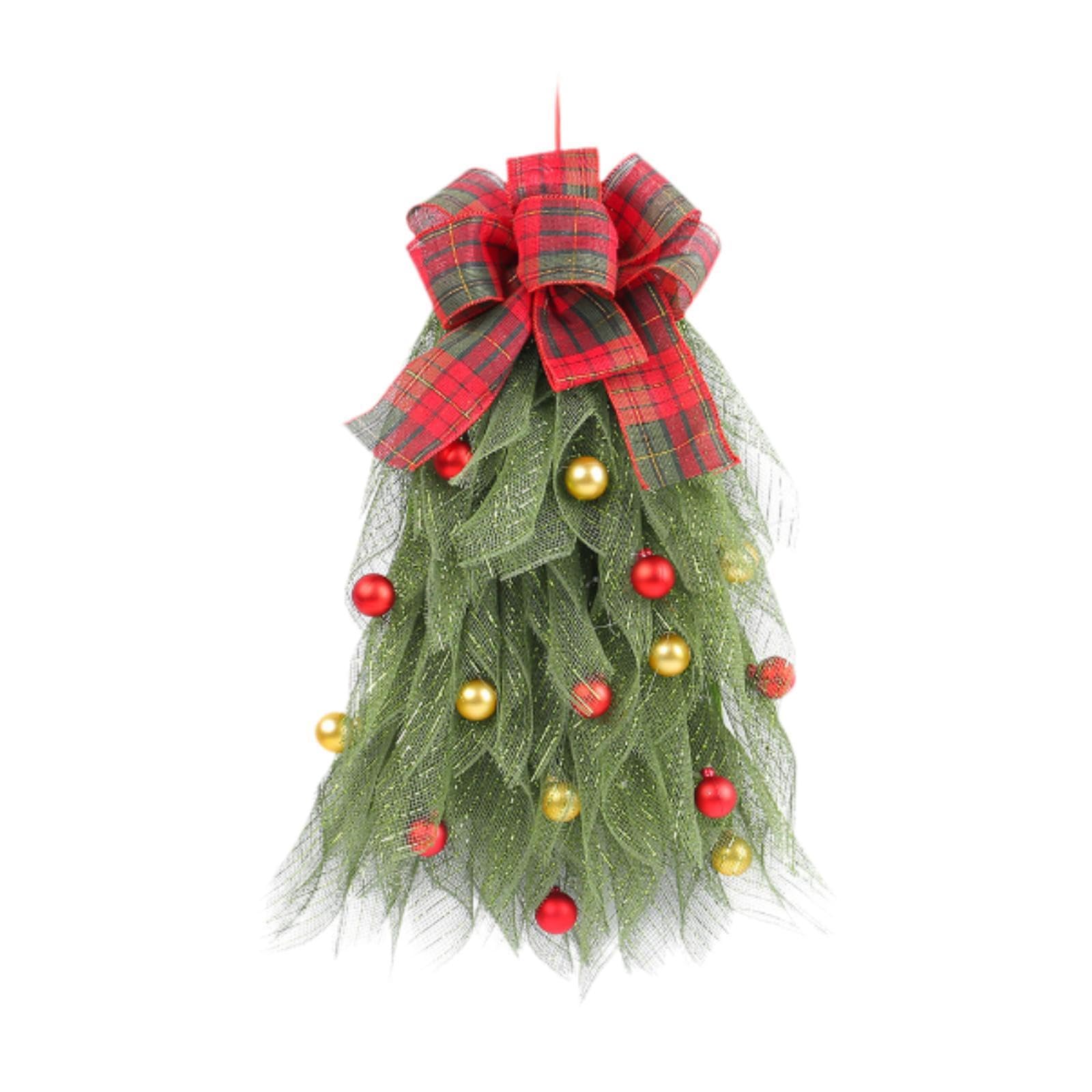 Tachiuwa Christmas Artificial Swags Stair Swag Garlands for Front Door Gifts Door Stair Swag Garlands for Celebration Party Festival