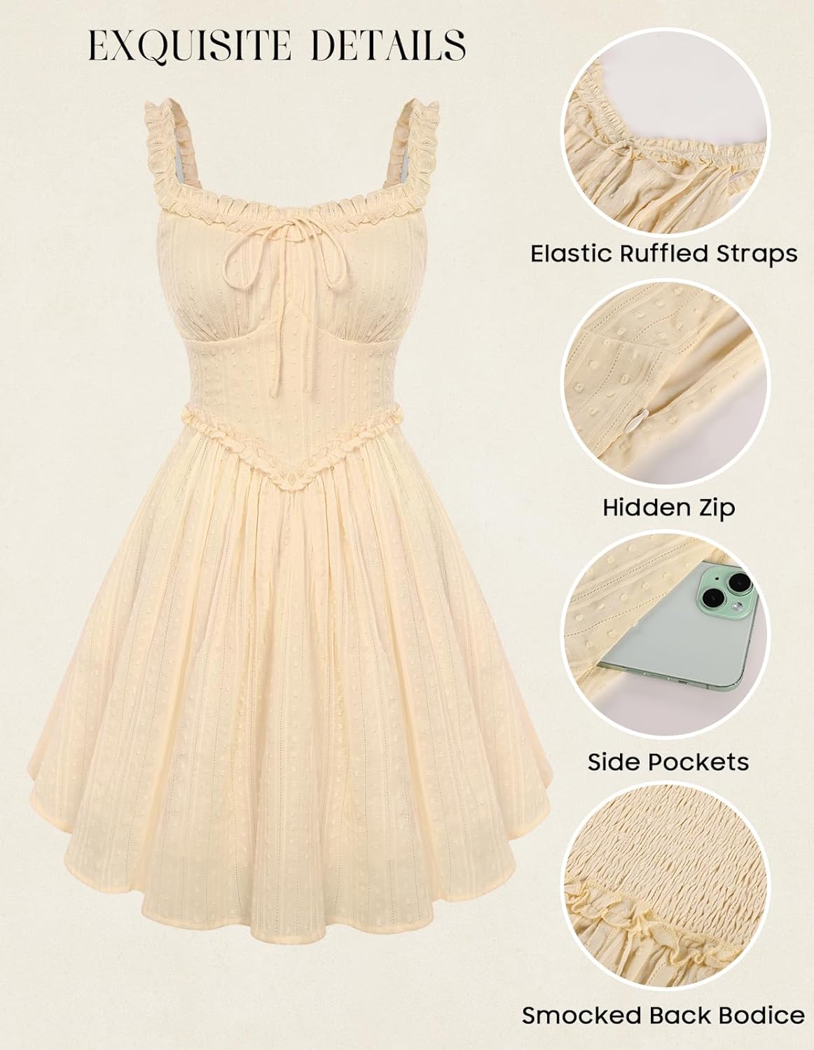 Scarlet Darkness Women Summer Corset Dresses Cotton Mini Sundress Ruffle Strap Dress - Image 5