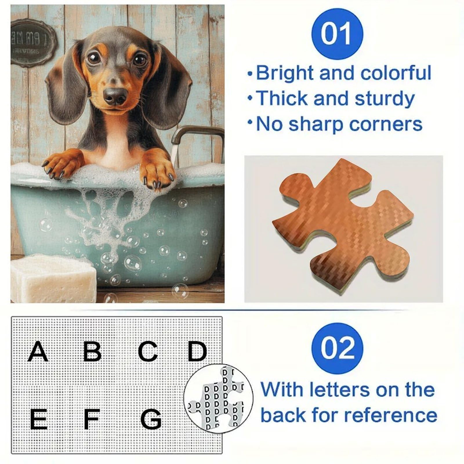 Puzzle 1000 Piezas De Perro Salchicha En El Baño – Educativo Y Divertido Para Toda La Familia | 38x26 Cm