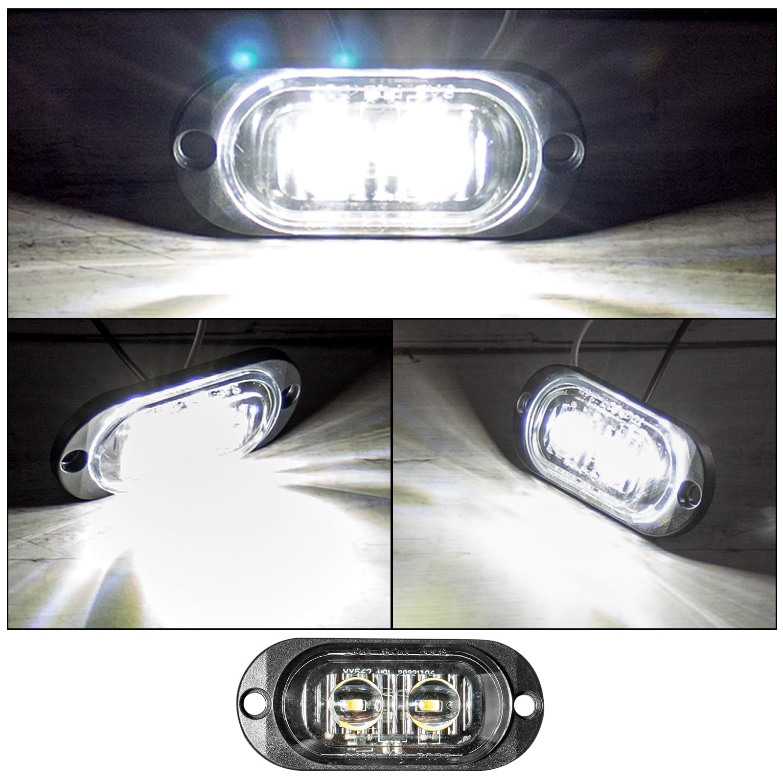 Catekro 10x Luci Ingombro LED 12V-24V, con 2 LED, Impermeabile, Bianco | Luci Ingombro Camper Ripetitori Laterali a Filo per Auto Indicatori Laterali Universali per Camion Furgone Roulotte Barche