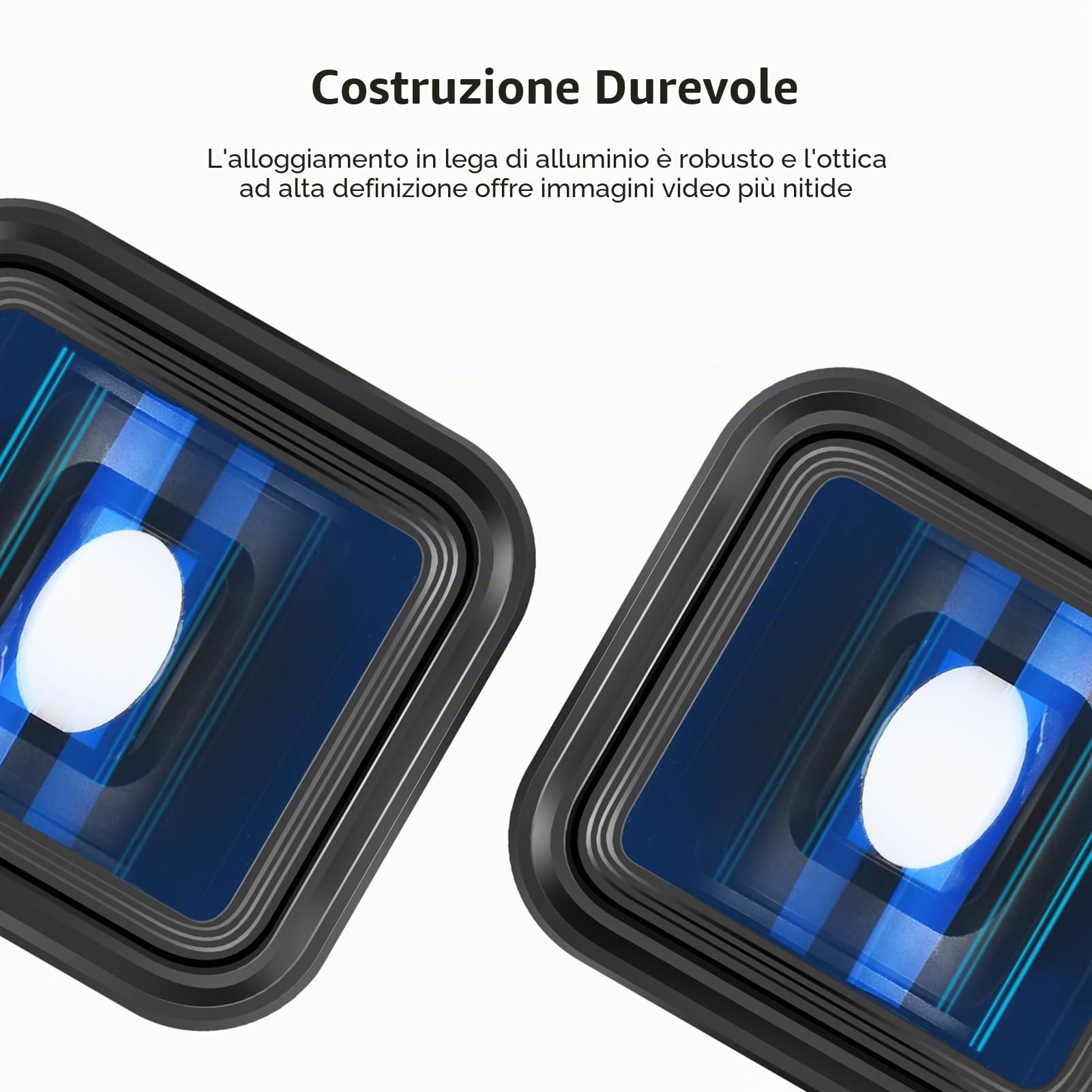 Andoer Obiettivo cinematografico anamorfotico per smartphone, deformazione 1,55x, clip universali, borsa trasporto