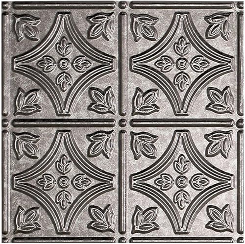 Vista 19 de FASÄDE Panel decorativo de vinilo adhesivo para techo con estilo/patrón tradicional 1 en peltre ahumado (muestra de 12x12 pulgadas)