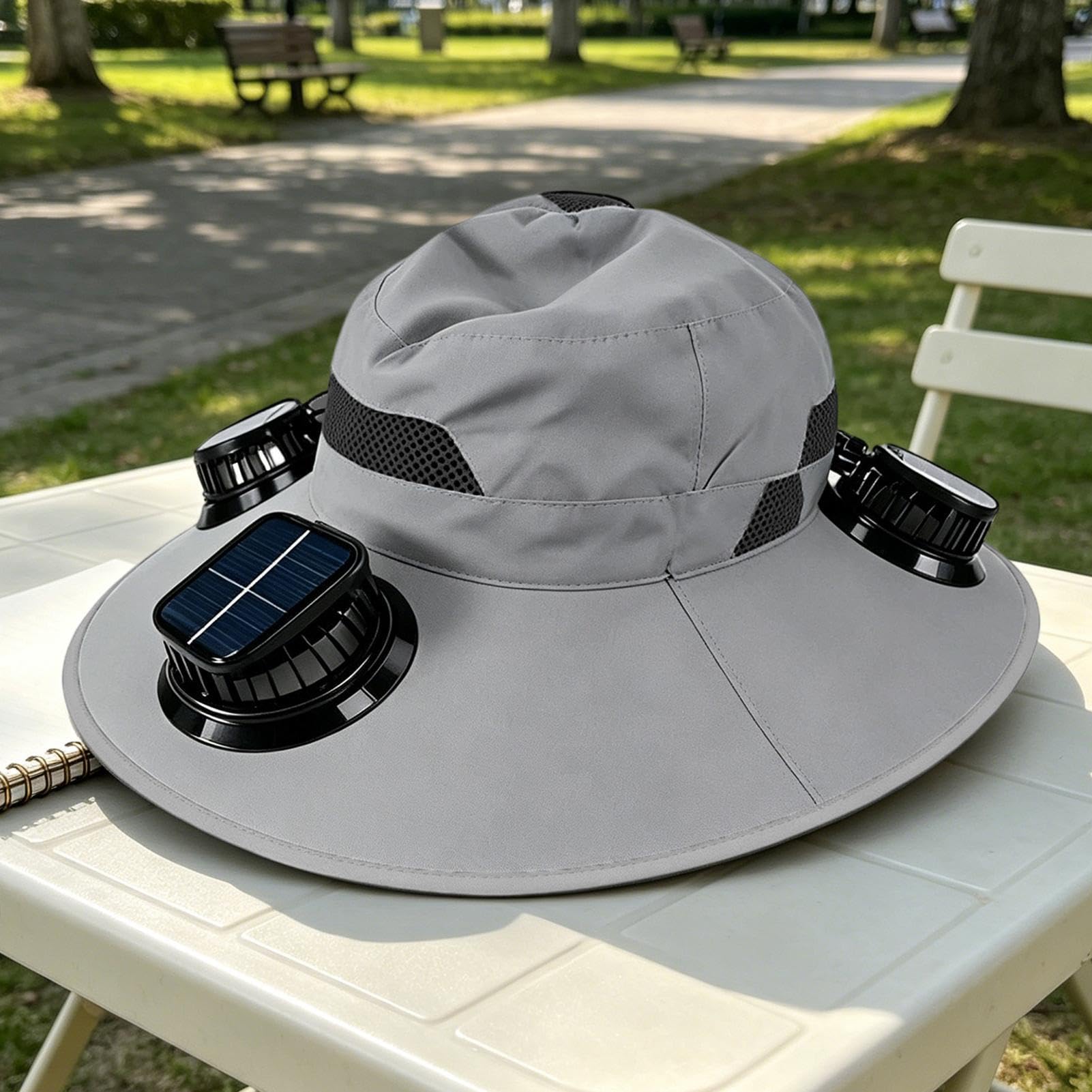 Sombrero Con Ventiladores Energía Solar - Visera De Ala Ancha Ajustable Personal Recargable | Sombrero De Ventilador De Energía Solar Para Pesca, Playa Al Aire Libre, Camping, Verano, Trabajo, Jardine