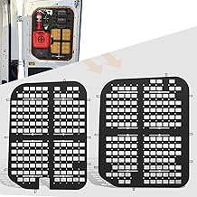 MELIPRON Van Window Security Screens Fit for Ford Transit Mid/High Roof Rear Door, Anti-Theft MOLLE Van Window Guards, Steel Safety Screens for Cargo Vans