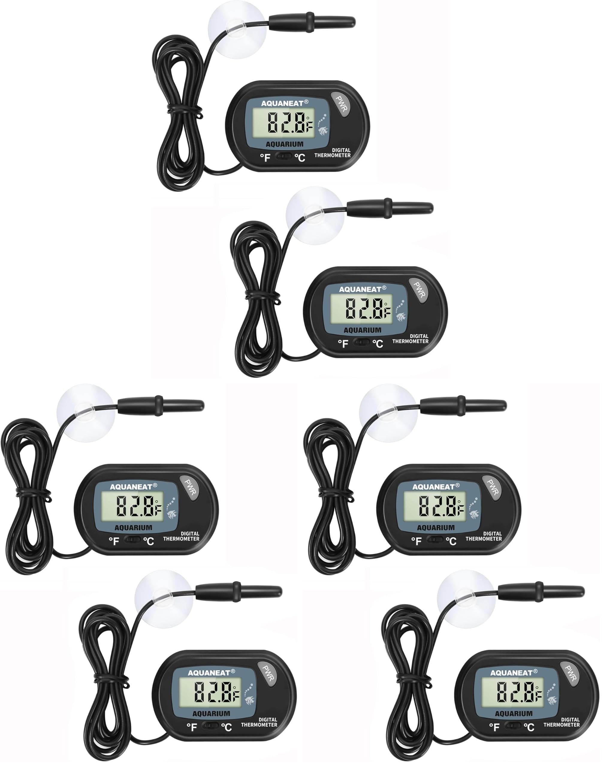 AQUANEAT Aquarium Thermometer - Digital Fish Tank Temp -8