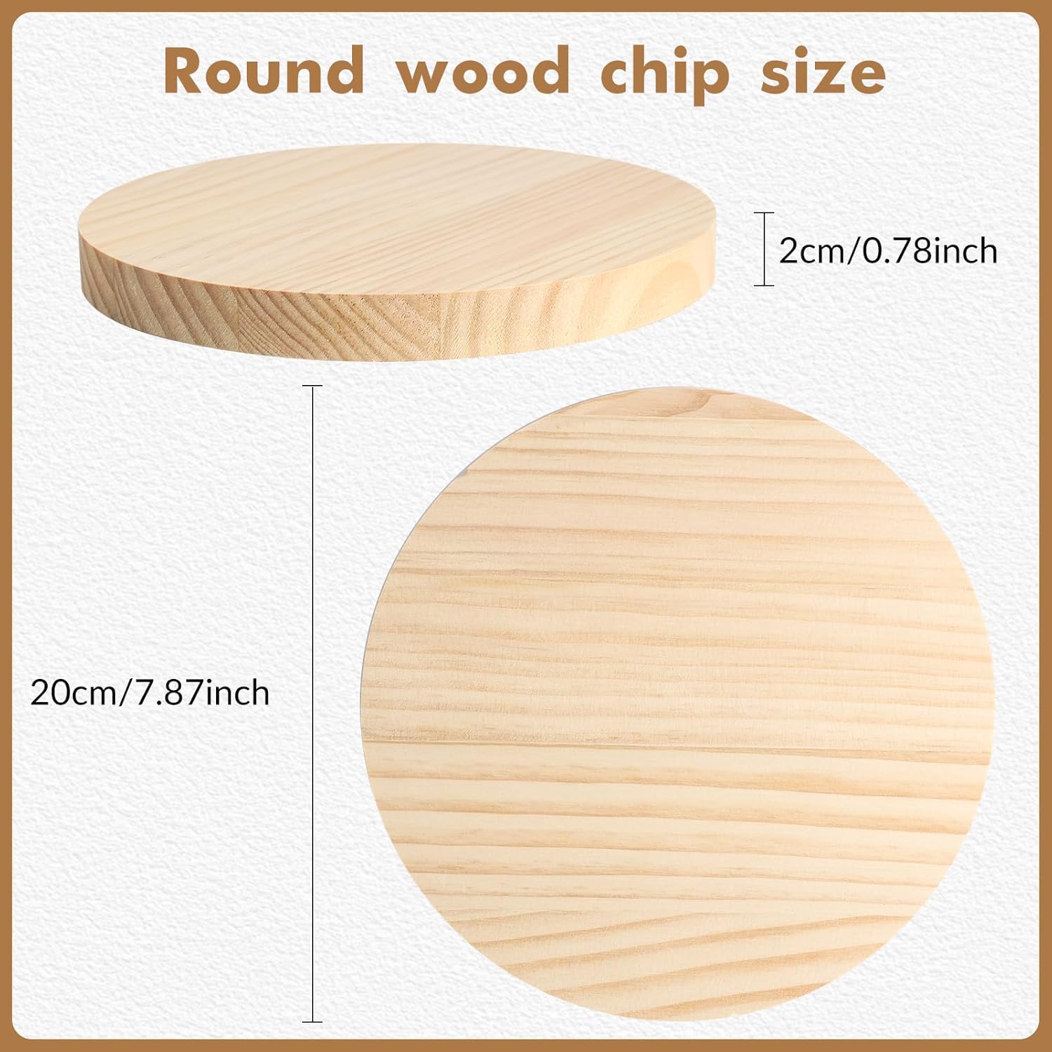 8 Pack 8 Inch Round Wooden Plaque, 3/4 Inch Thick Unfinished Wooden Circle Plaque, Natural Pine Wood Coaster Base for Craft Projects, Sign, Painting, Woodcarving, Engraving