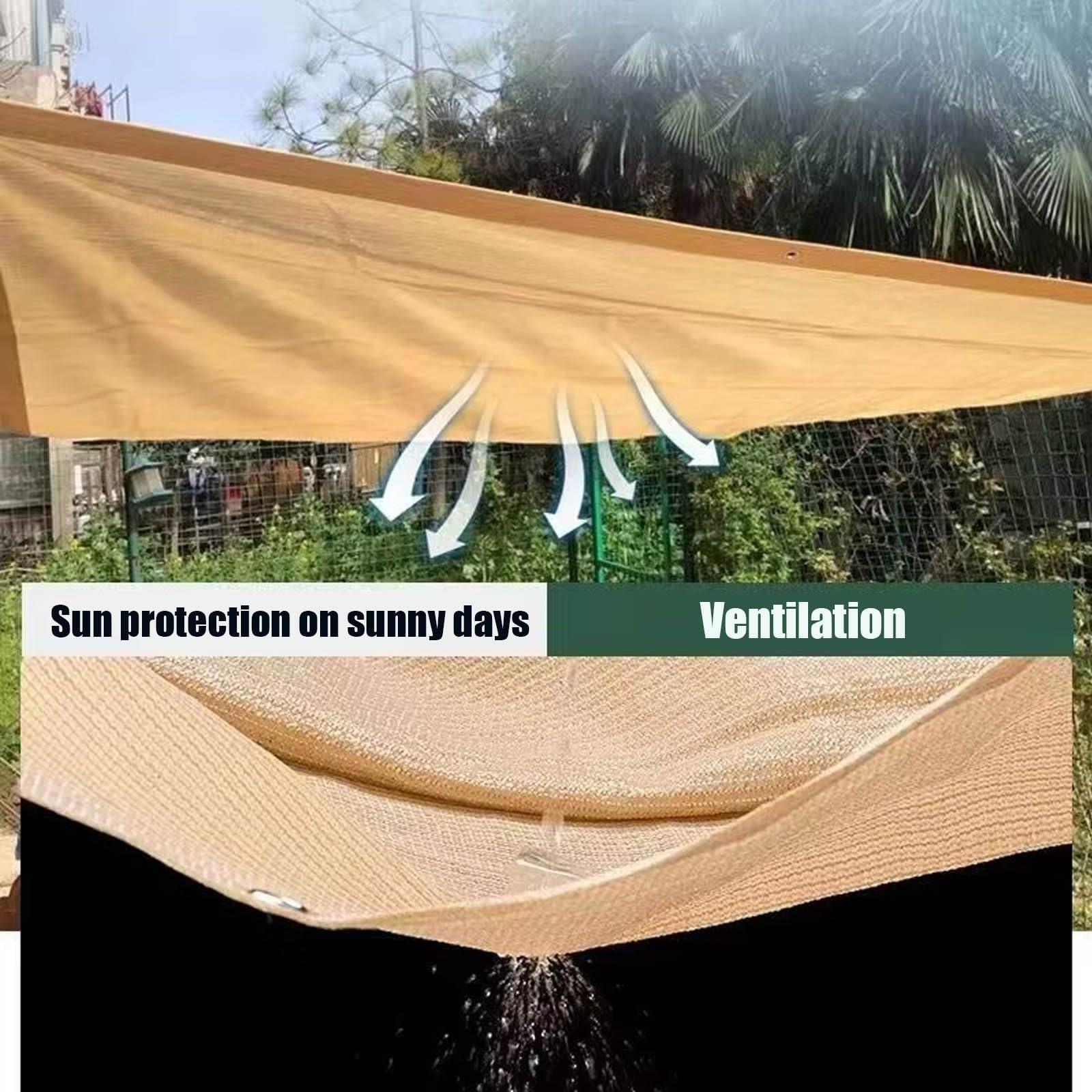 KAnduo Tende A Vela Ombreggiante Impermeabile 3x4 4x5 6x8 8x8 8x10m, Protezione Raggi UV 90%, Telo Ombra Tende da Sole for Esterno Giardino Terrazzo(4x8m)