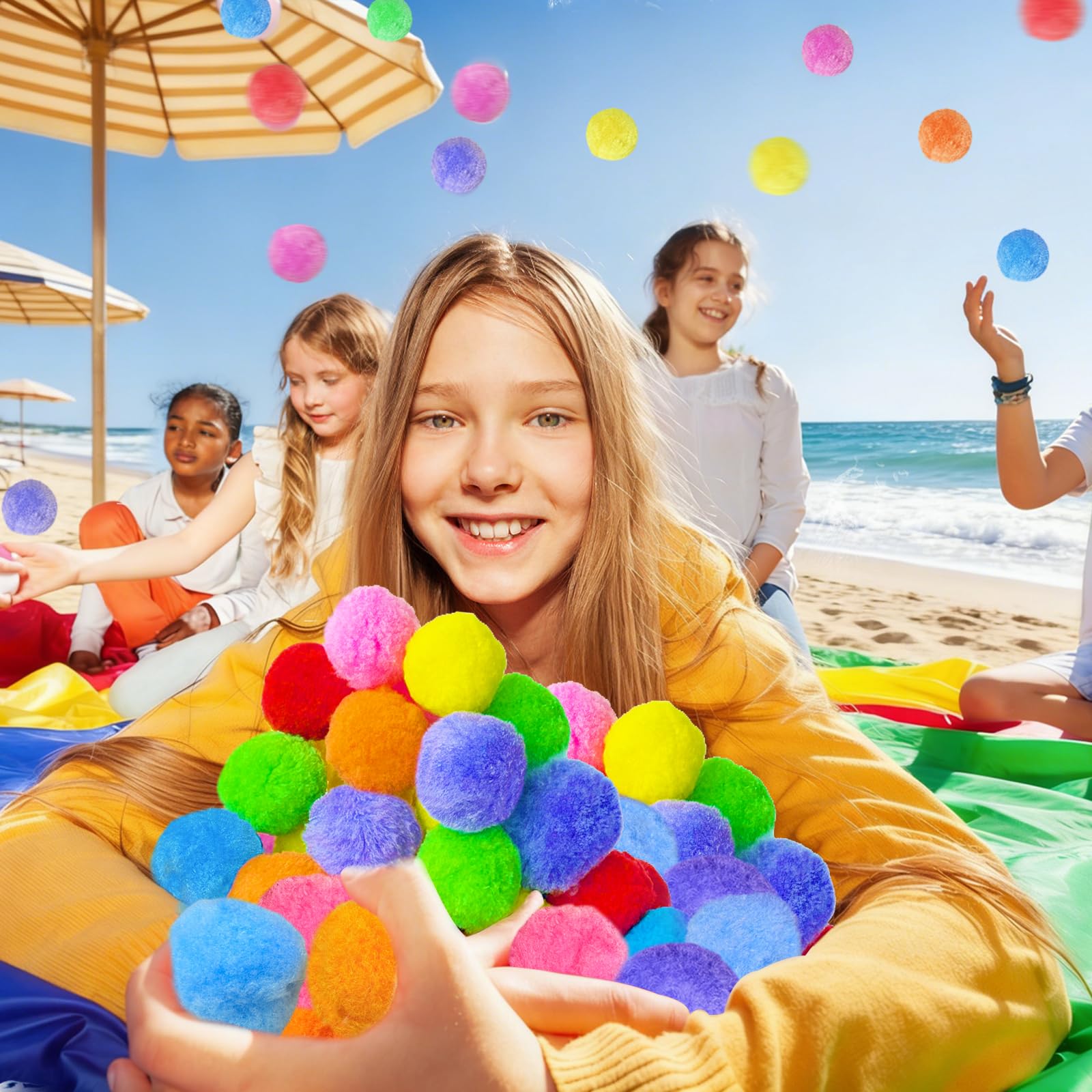 140 palline d'acqua riutilizzabili, 6,1 cm, colorate, con borsa a rete, per bambini, feste in piscina, prato, spiaggia, attività all'aperto