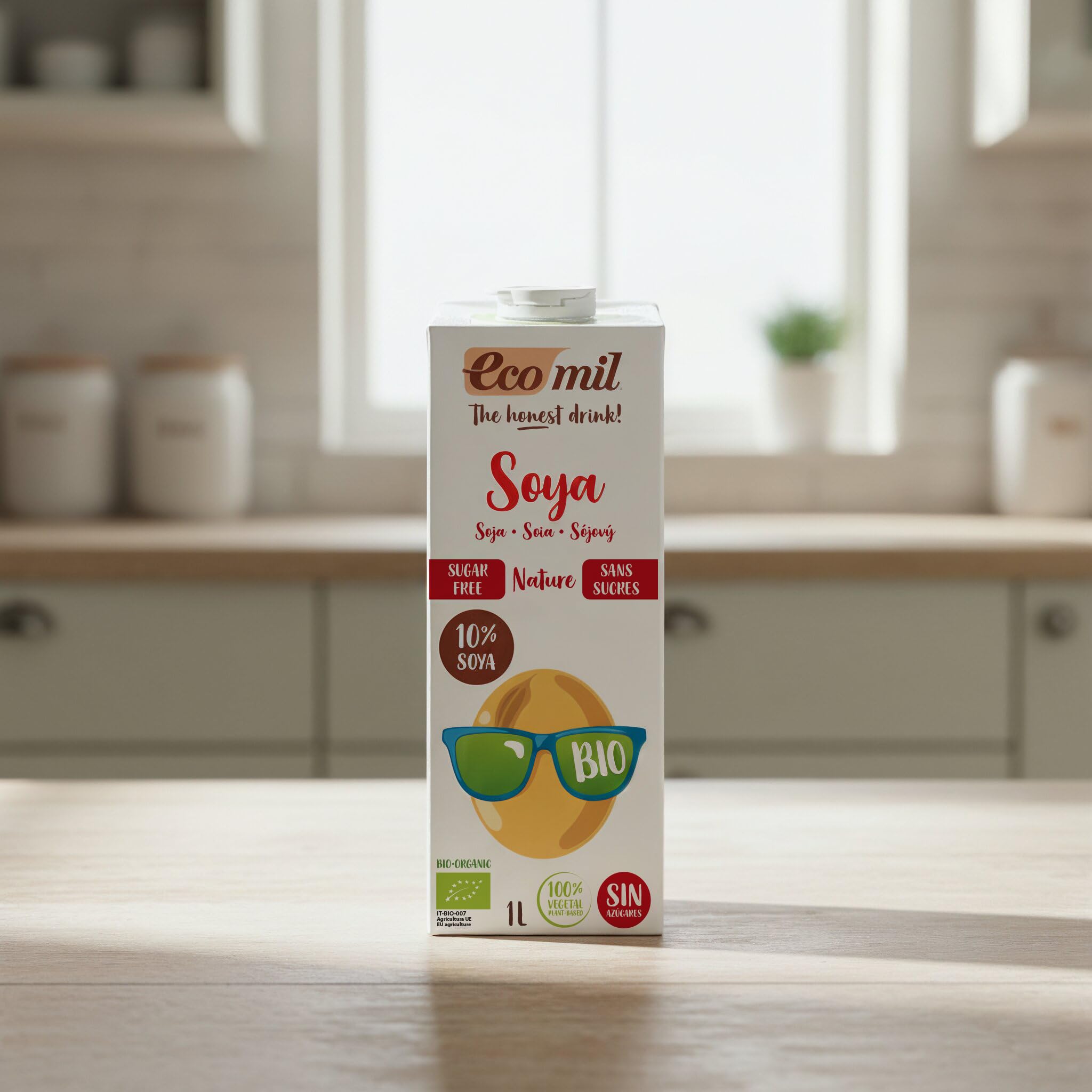 Ecomil - Bebida Vegetal de Soja Barista Bio Sin Azúcares, Pack 6 x 1L, Sin Lactosa, Ecológica, Vegana, Sin Edulcorantes, Baja en Carbohidratos, Ideal para Cafés