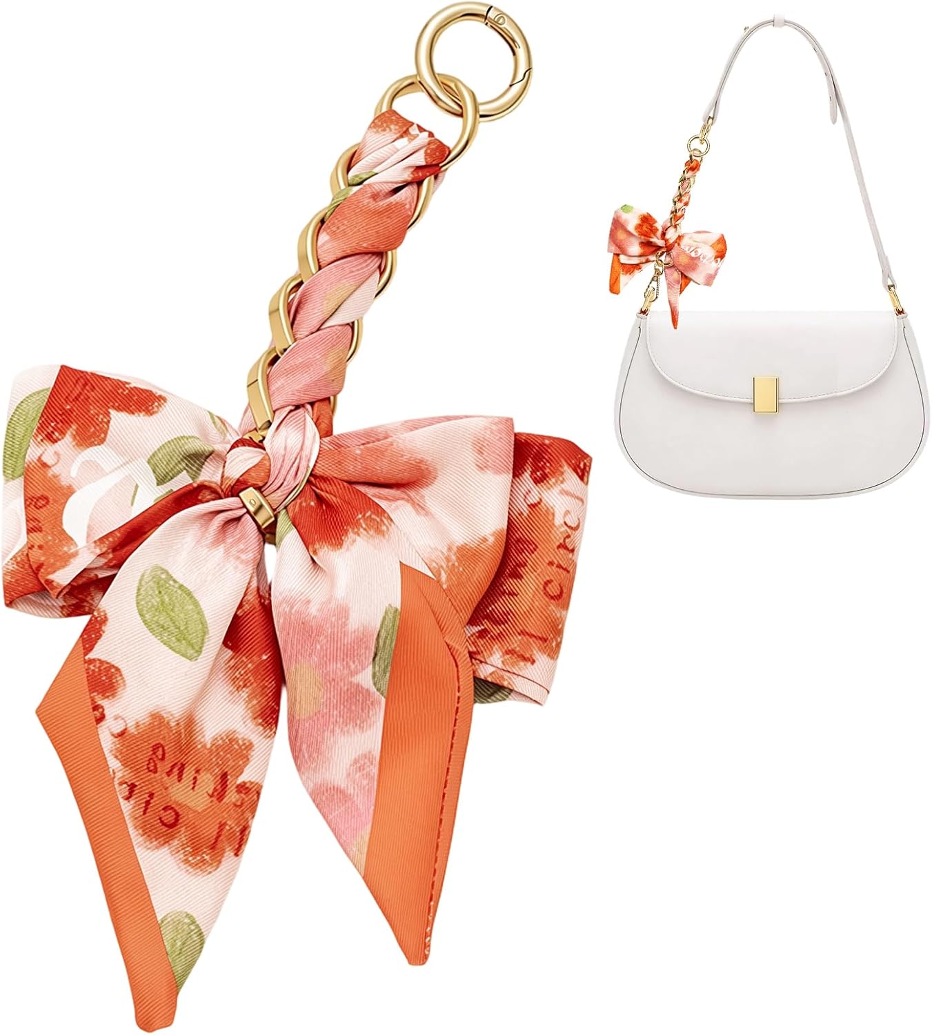 TENOC Purse Extender Chain, Crossbody Bag Charm, Bow Ribbon Handbag DIY Decoration Accessories