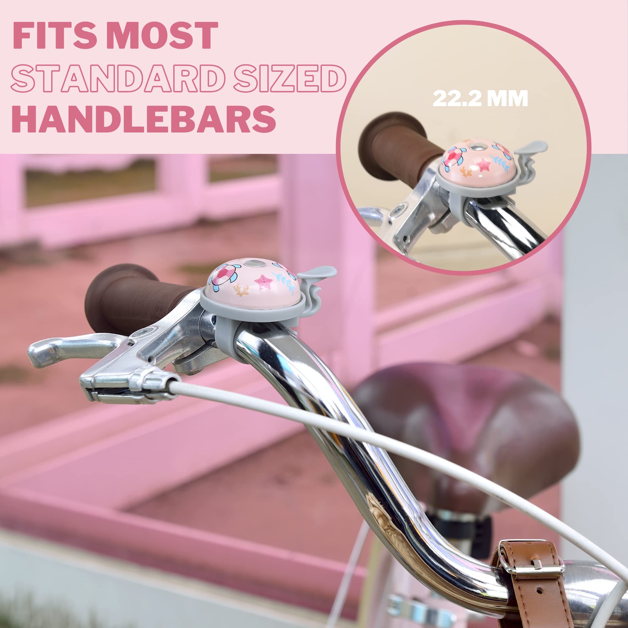 N+1 Fahrradklingel für Kinder, niedliche Meerestiere, Fahrradklingel für Mädchen und Jungen, mit lautem, klarem Ring