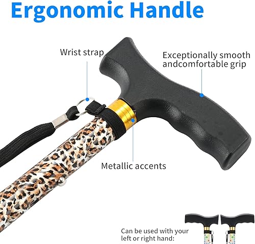 Miniatura 4 de Walking Cane LIXIANG Cane para hombremujer  Ayuda para la movilidad y la vida diaria  Bastón plegable de 5 niveles de altura ajustable  Cómodo