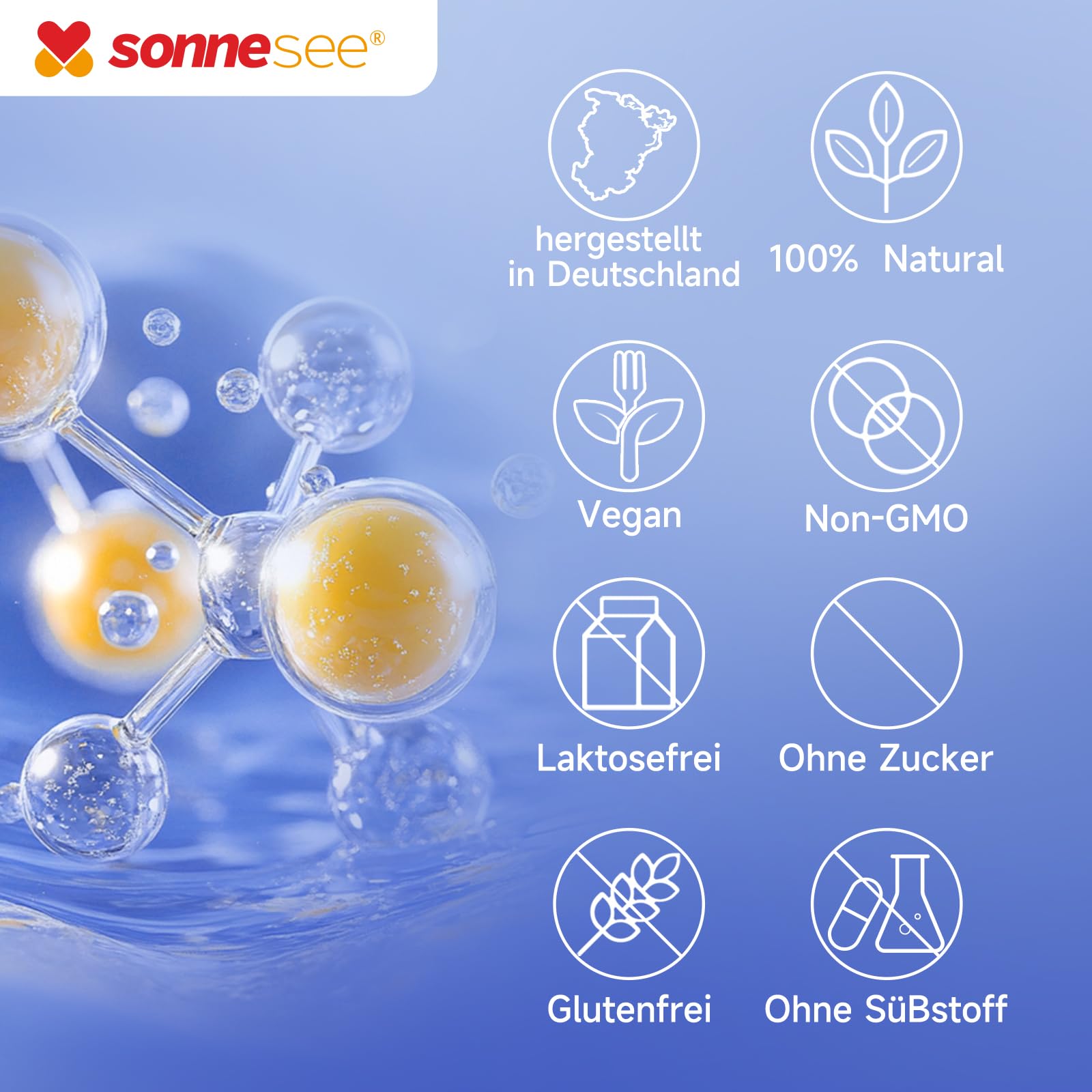 Gelenk-Komplex 16-fach – mit Glucosamin, Chondroitin, MSM, Kollagen, L-Methionin, Vitamin D3 & K2, Zink und Kurkuma – für eine normale Kollagenbildung – Sonnesee