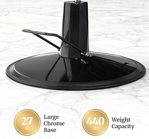 Miniatura 8 de Winado Silla de peluquería vintage resistente, sillas reclinables hidráulicas para peluqueros con reposapiés y reposacabezas, silla giratoria de